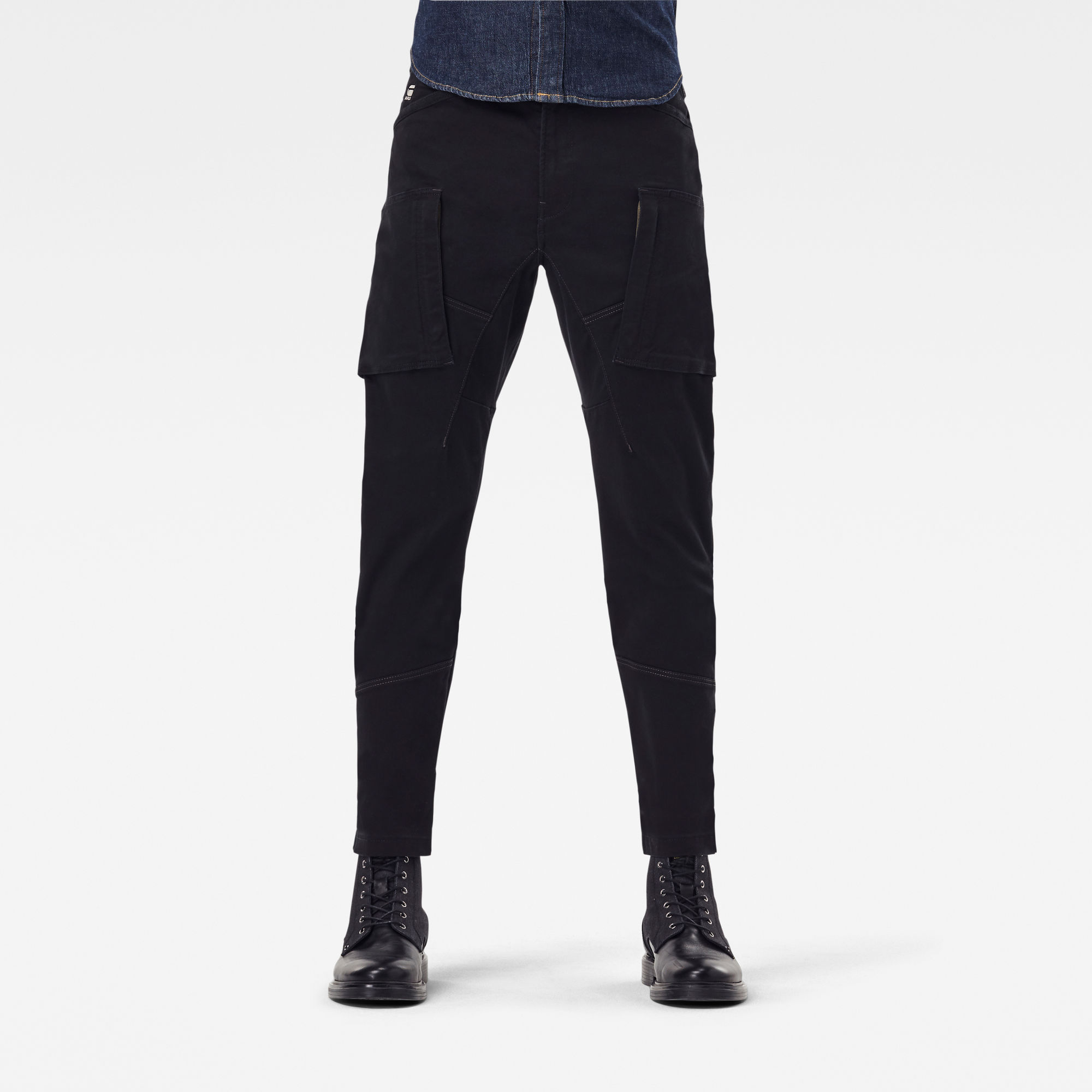 G-Star RAW Heren Zip Pocket 3D Skinny Cargo Broek Zwart G-Star RAW Heren Zip Pocket 3D Skinny Cargo Broek Zwart