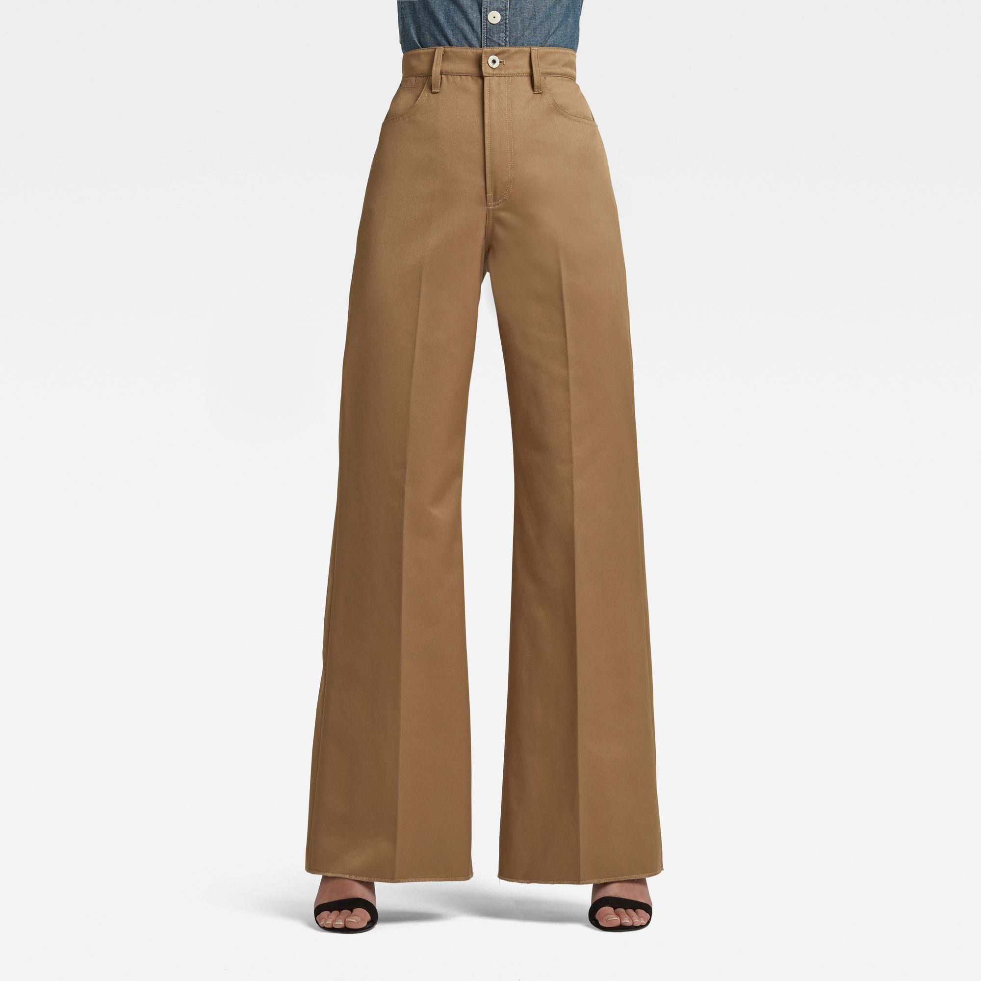 G-Star RAW Dames Deck Ultra High Wide Leg Pants Groen G-Star RAW Dames Deck Ultra High Wide Leg Pants Groen