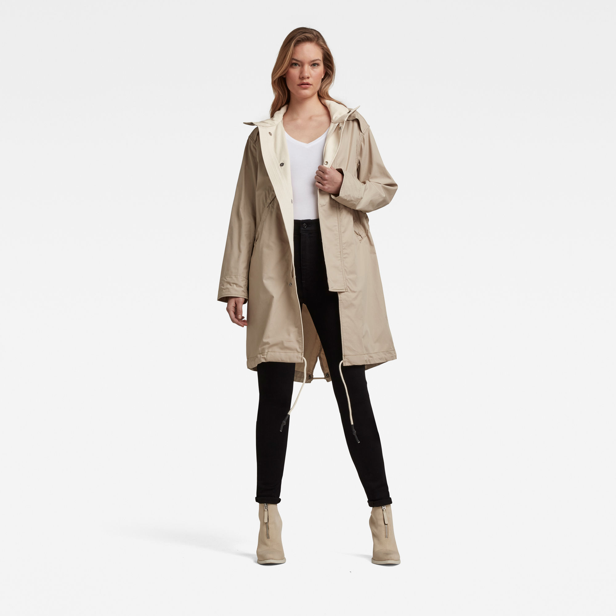 G-Star RAW Dames Fishtail Parka Beige G-Star RAW Dames Fishtail Parka Beige