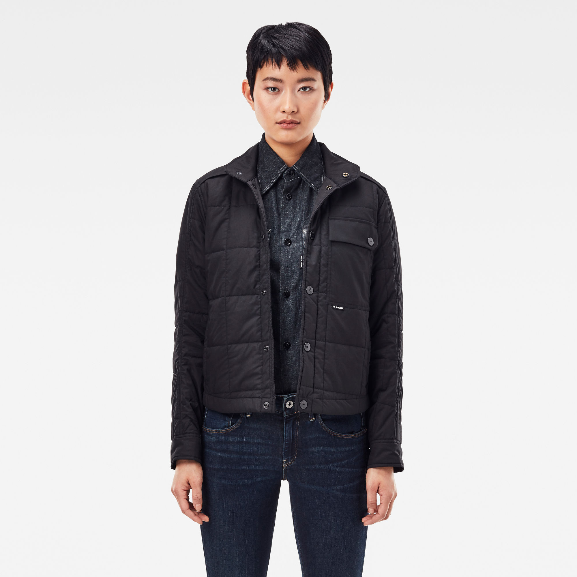 G-Star RAW Dames Quilted Overshirt Zwart G-Star RAW Dames Quilted Overshirt Zwart