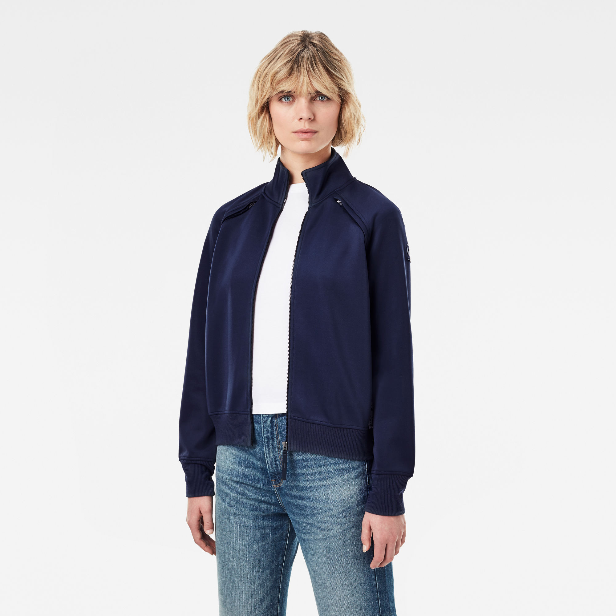 G-Star RAW Dames Branded Tape Track Top Donkerblauw G-Star RAW Dames Branded Tape Track Top Donkerblauw