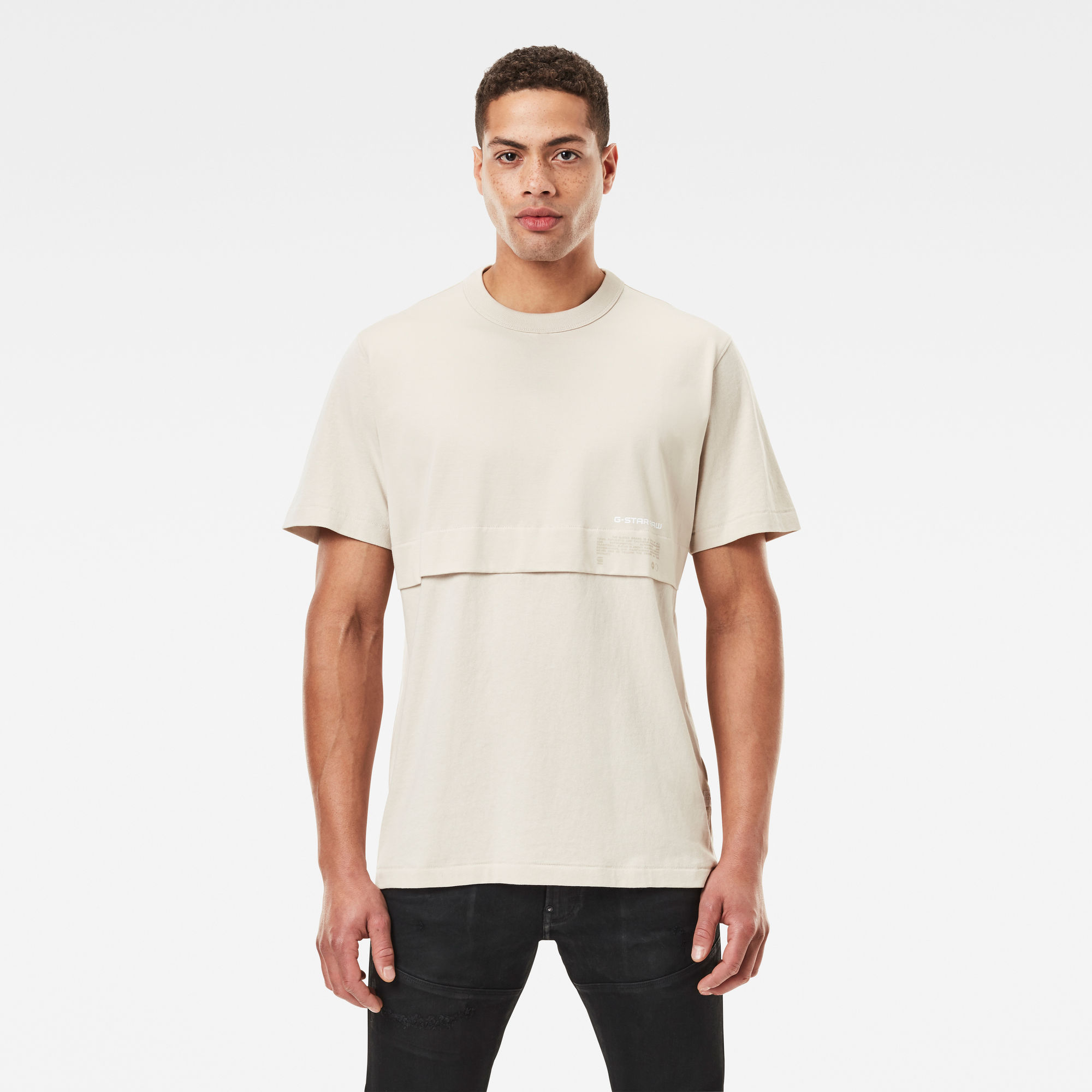 G-Star RAW Heren Mercerized C&S Loose T-Shirt Beige G-Star RAW Heren Mercerized C&S Loose T-Shirt Beige