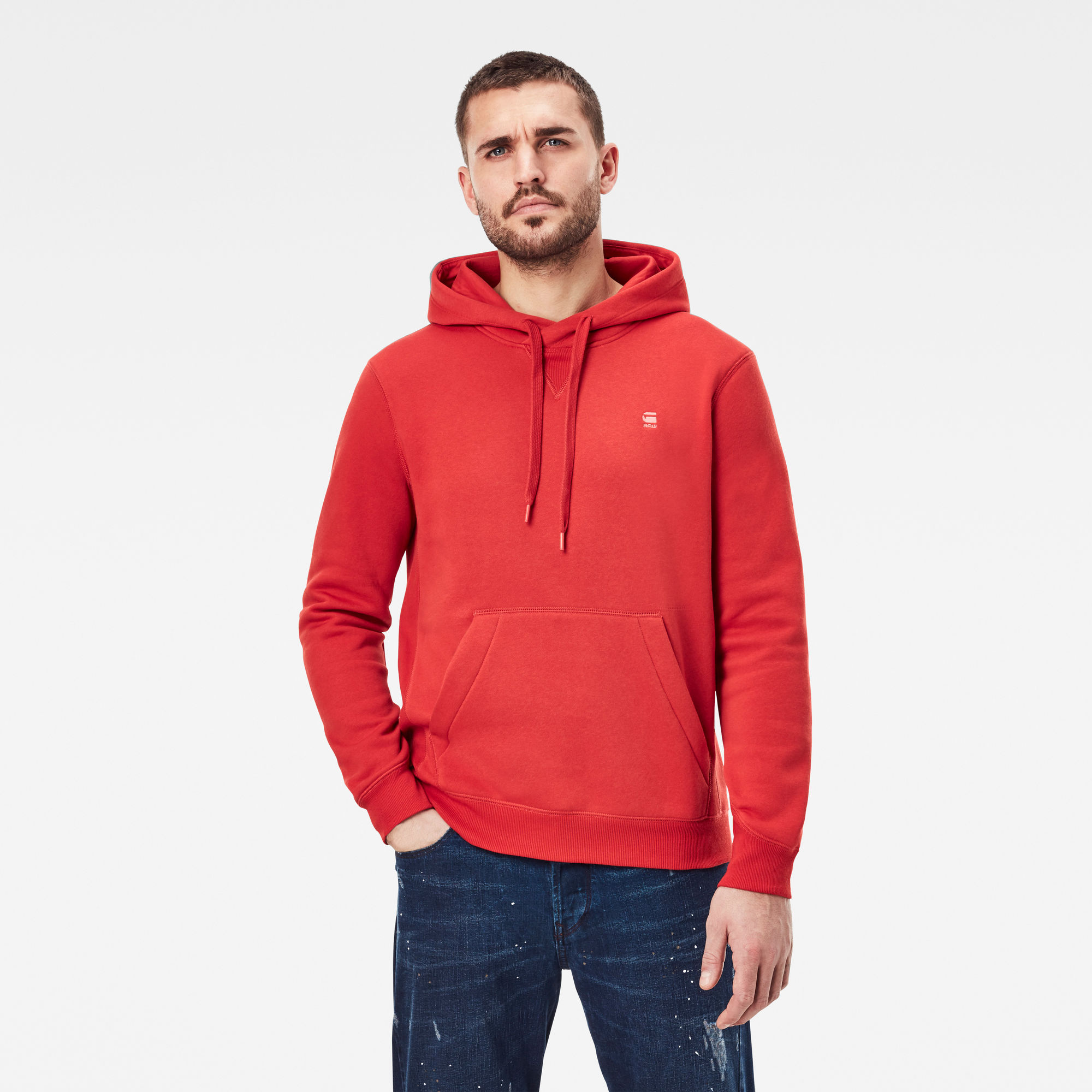 G-Star RAW Heren Premium Core Hooded Sweater Rood G-Star RAW Heren Premium Core Hooded Sweater Rood