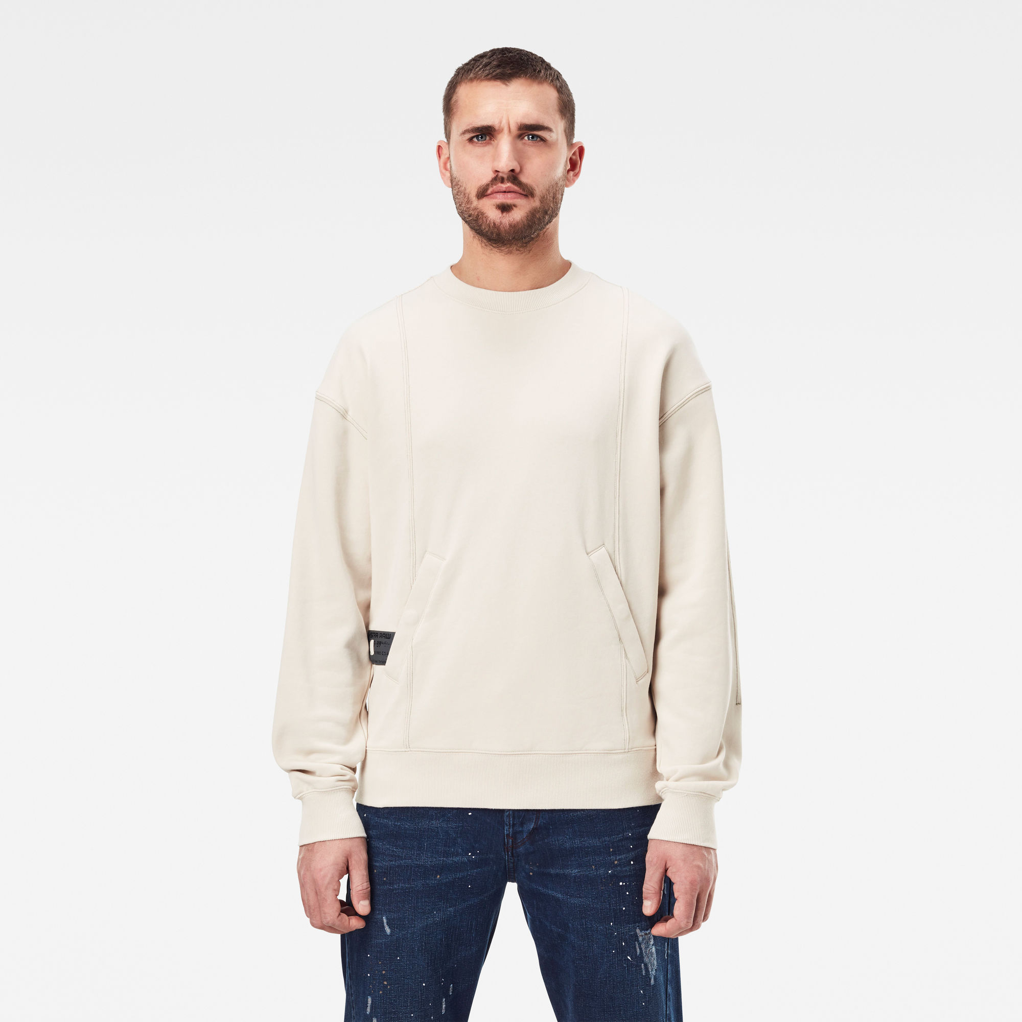 G-Star RAW Heren Stitch Sweater Beige G-Star RAW Heren Stitch Sweater Beige