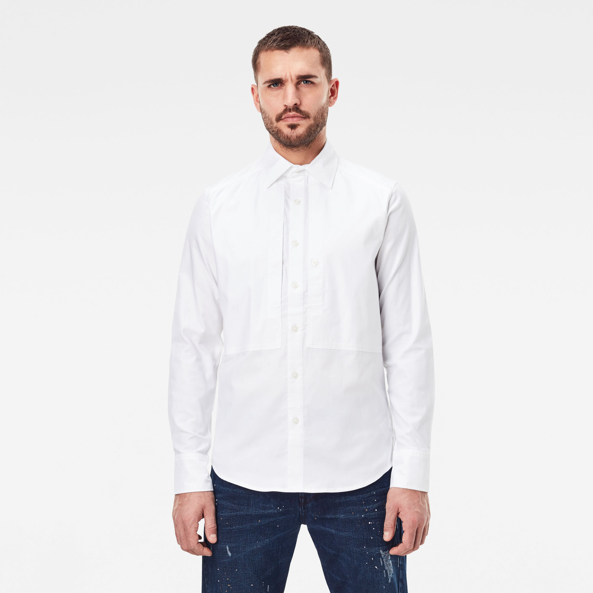 G-Star RAW Heren Panelled Pocket Slim Shirt Meerkleurig G-Star RAW Heren Panelled Pocket Slim Shirt Meerkleurig