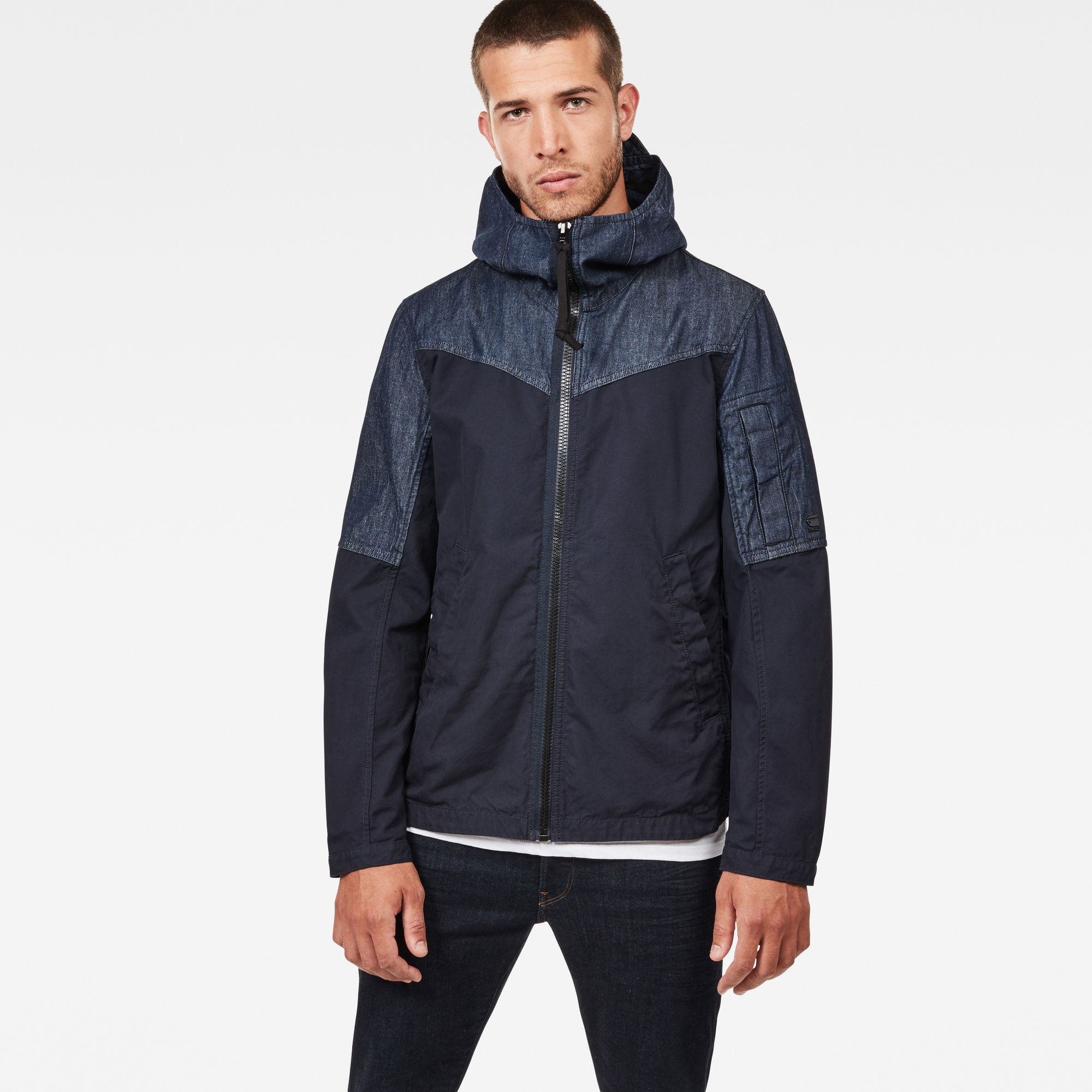 G-Star RAW Heren Batt Hooded Overshirt Donkerblauw G-Star RAW Heren Batt Hooded Overshirt Donkerblauw