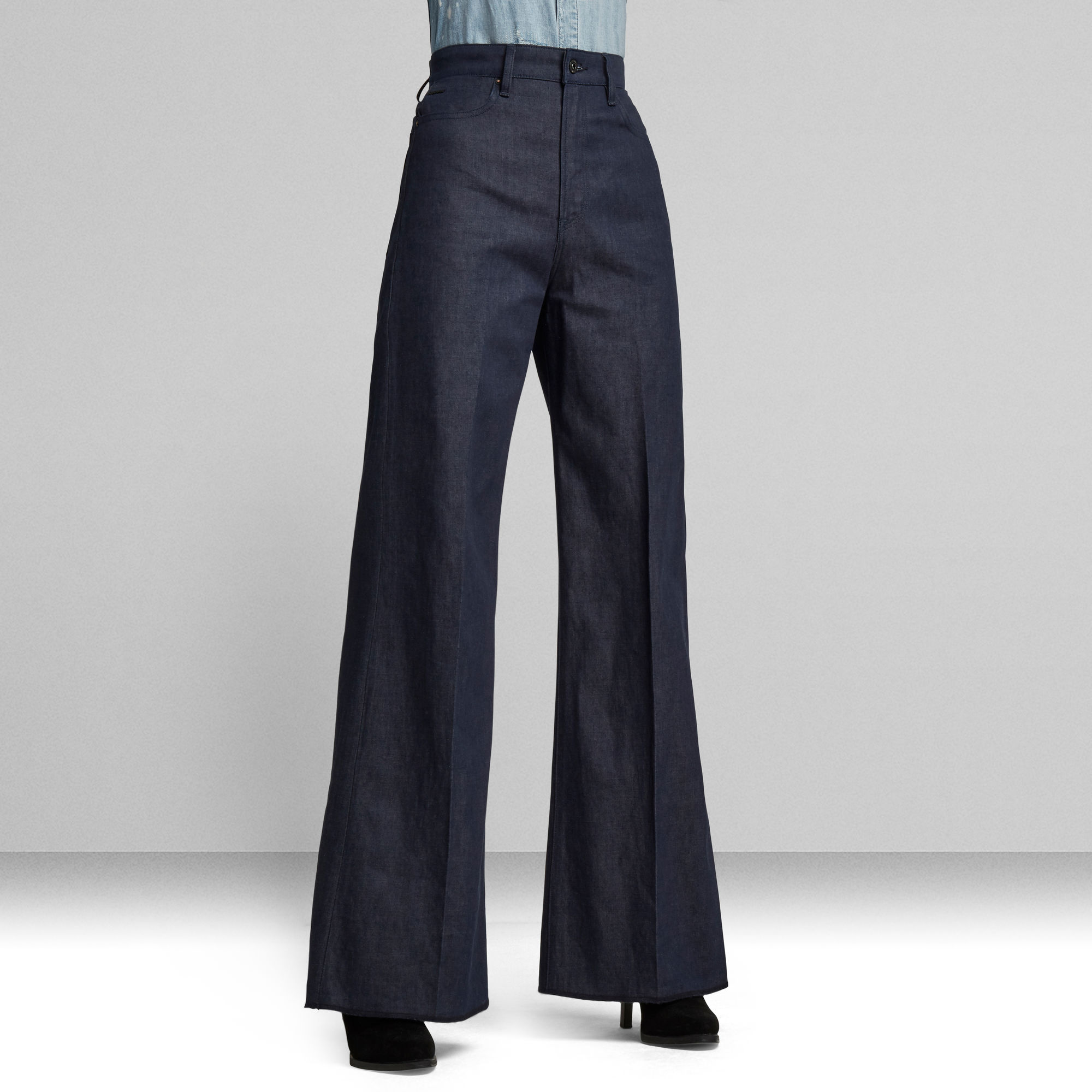 Deck Ultra High Wide Leg Jeans - Dunkelblau - Damen