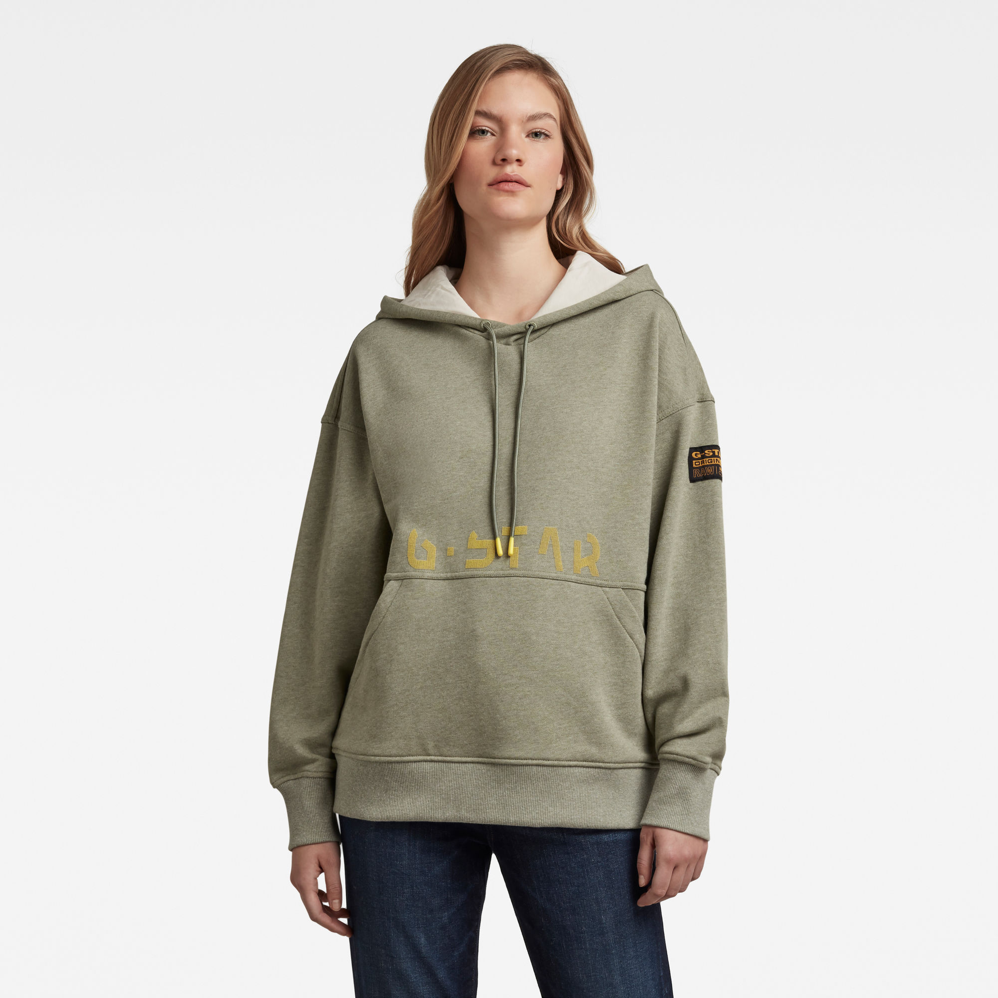 G-Star RAW Dames Loose Fit Faded Back Graphic Hoodie Groen G-Star RAW Dames Loose Fit Faded Back Graphic Hoodie Groen