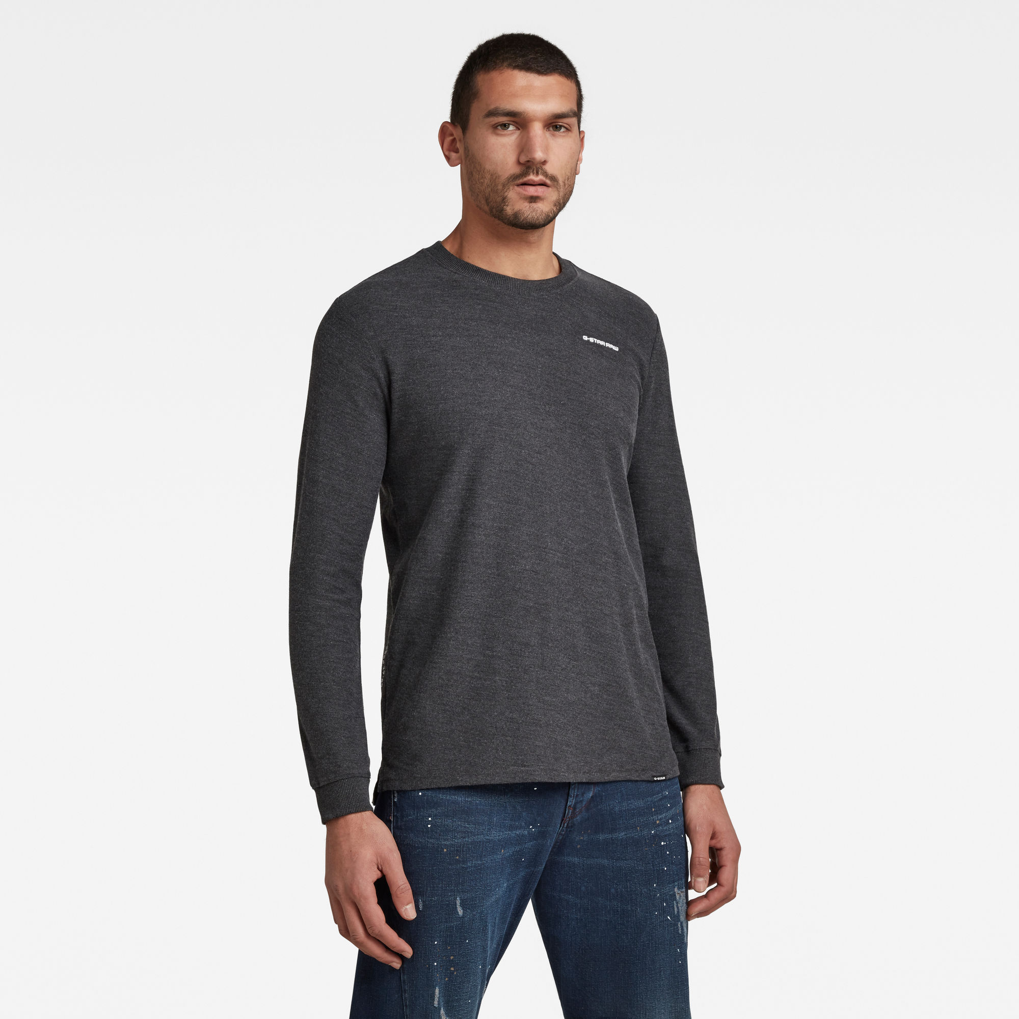 G-Star RAW Heren Textured Stitch Tweater Zwart G-Star RAW Heren Textured Stitch Tweater Zwart