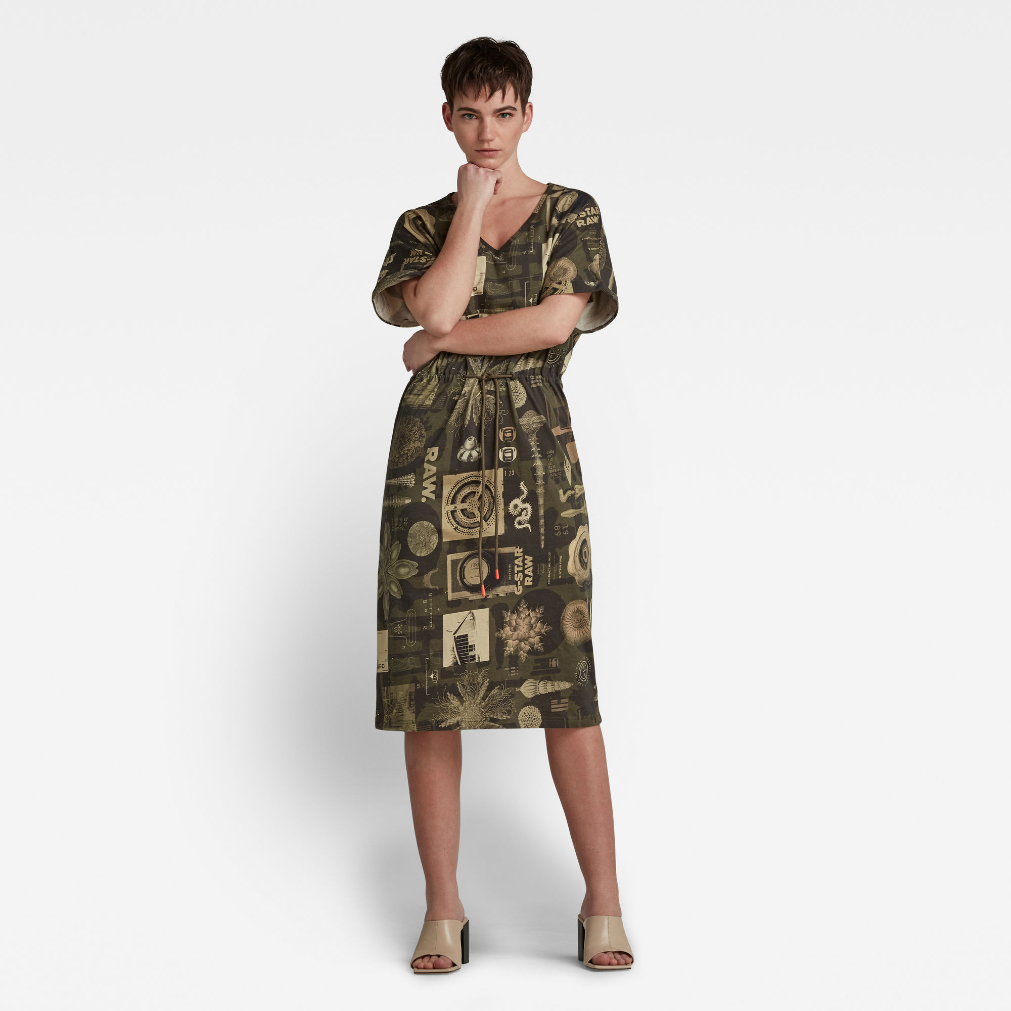 G-Star RAW Dames Jurk Allover Adjustable Waist Meerkleurig G-Star RAW Dames Jurk Allover Adjustable Waist Meerkleurig