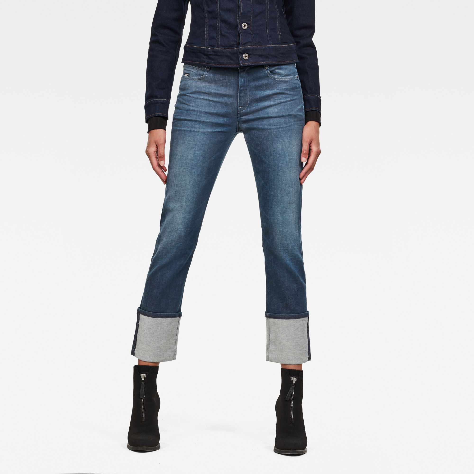G-Star RAW Dames Noxer Straight Jeans Donkerblauw G-Star RAW Dames Noxer Straight Jeans Donkerblauw