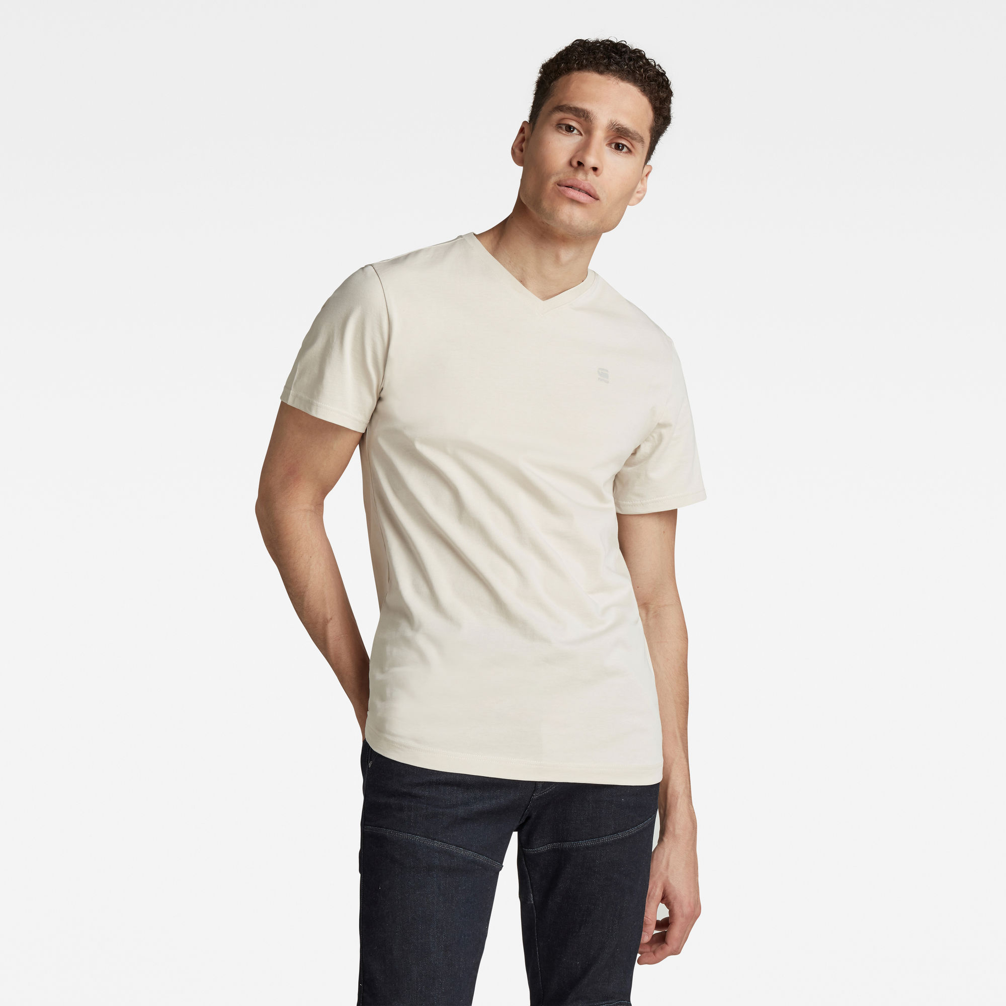 G-Star RAW Heren Base-S T-Shirt Beige G-Star RAW Heren Base-S T-Shirt Beige