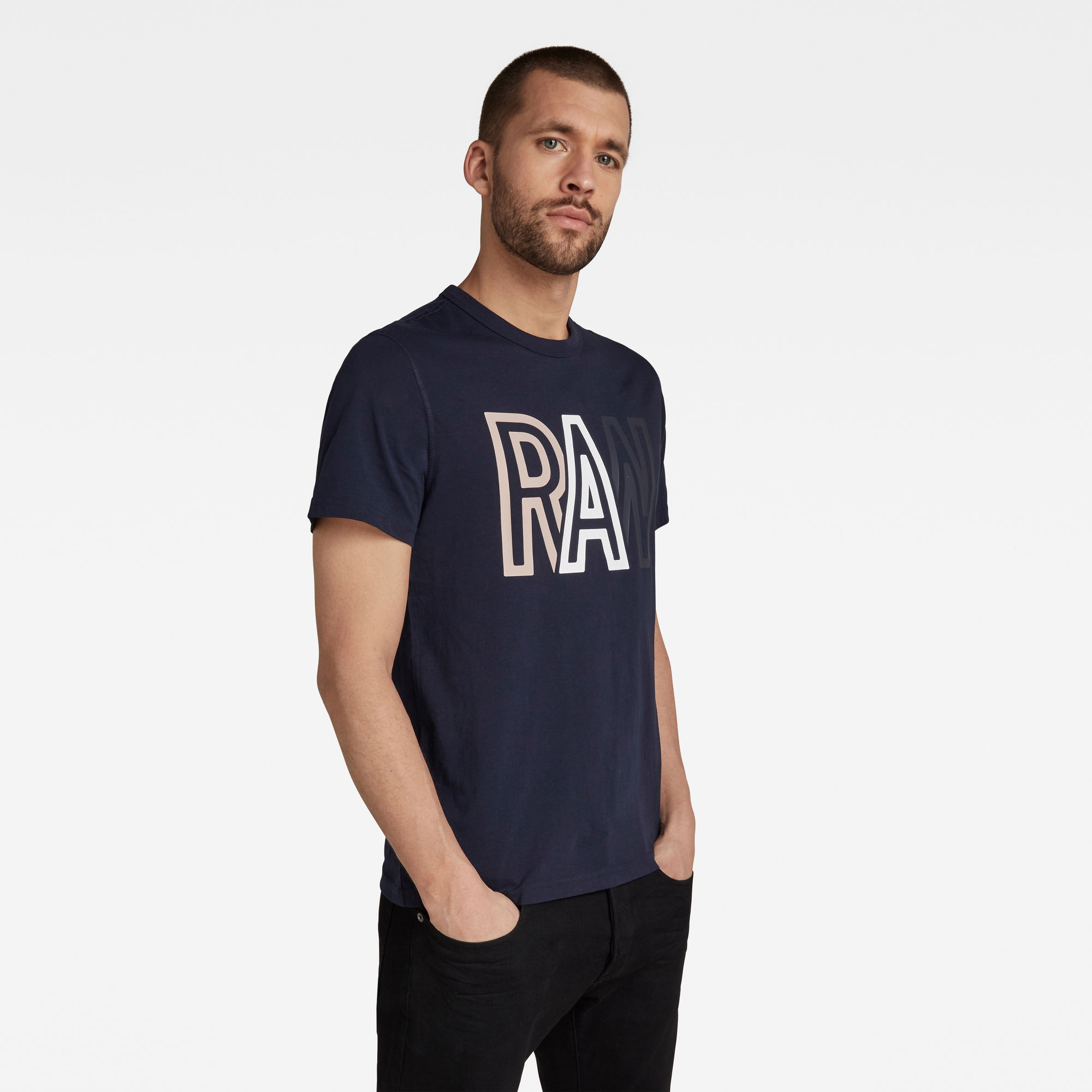 G-Star RAW Heren Raw T-Shirt Donkerblauw G-Star RAW Heren Raw T-Shirt Donkerblauw
