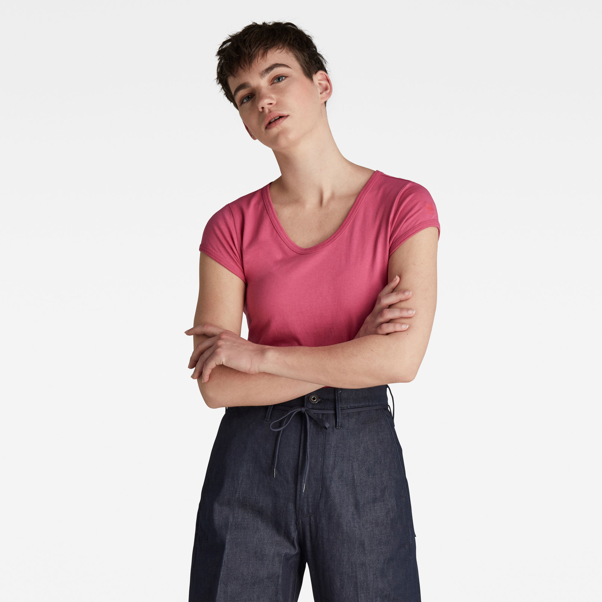 G-Star RAW Dames Core Eyben Slim T-Shirt Roze G-Star RAW Dames Core Eyben Slim T-Shirt Roze