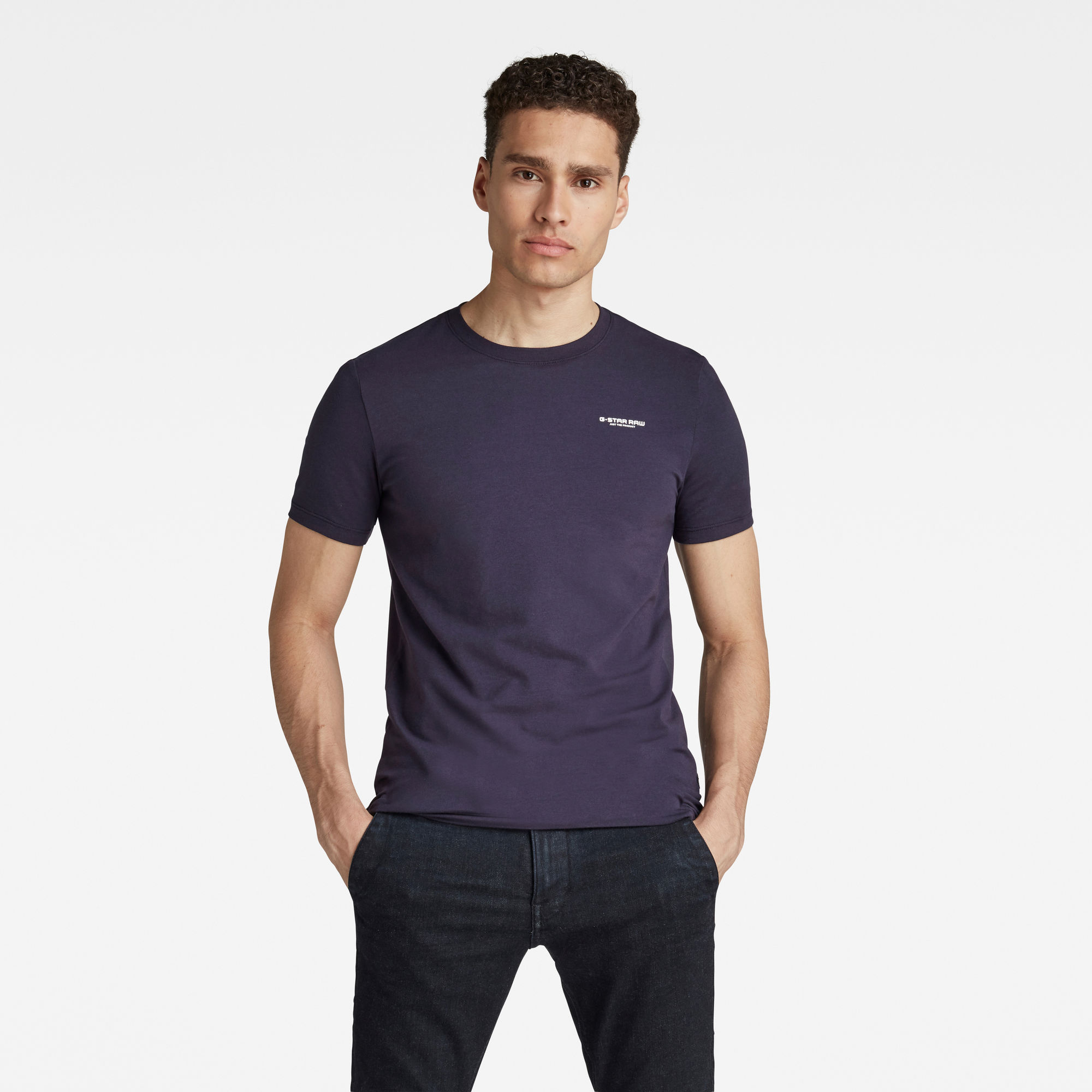 G-Star RAW Heren Slim Base T-Shirt Donkerblauw G-Star RAW Heren Slim Base T-Shirt Donkerblauw