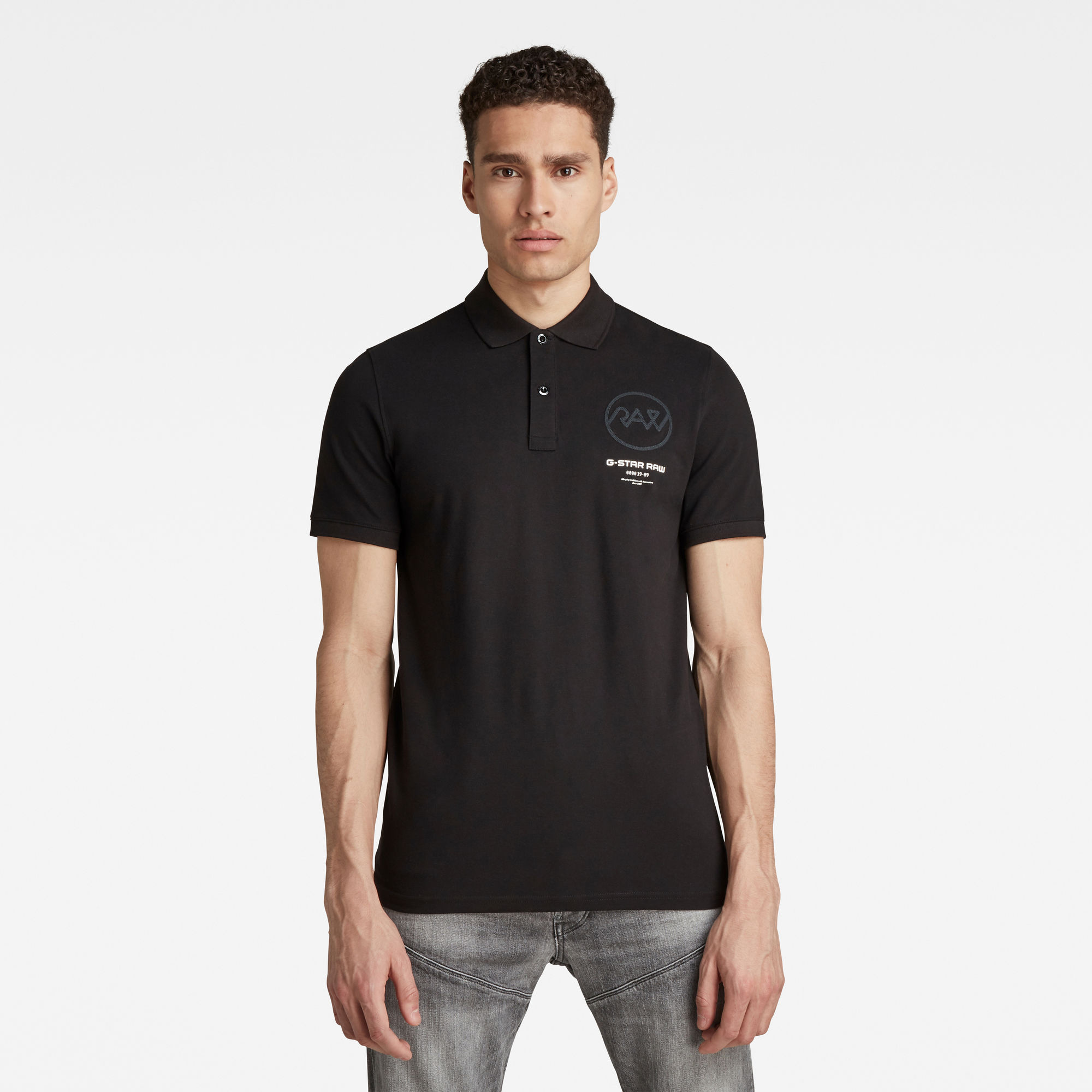 G-Star RAW Heren GS Raw Graphic Slim Polo Zwart G-Star RAW Heren GS Raw Graphic Slim Polo Zwart
