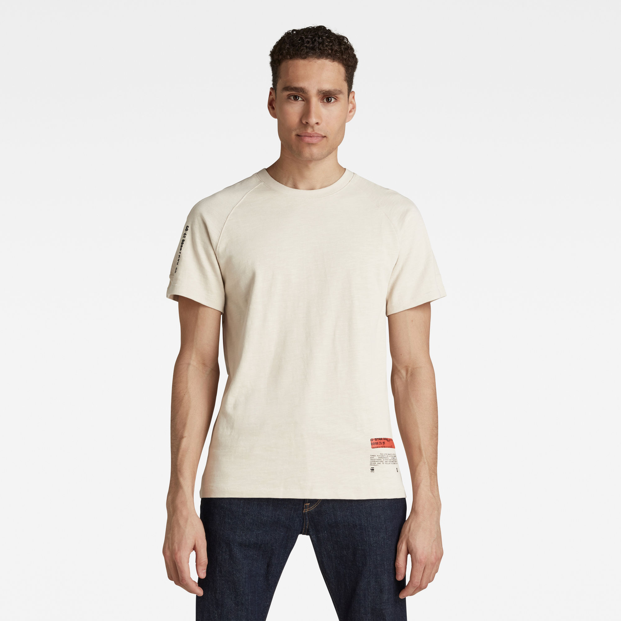 G-Star RAW Heren Pazkor Multi Graphic T-Shirt Beige G-Star RAW Heren Pazkor Multi Graphic T-Shirt Beige