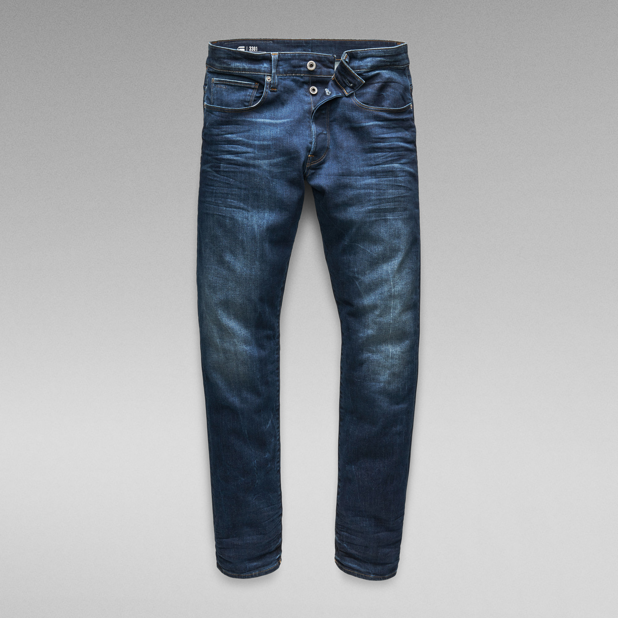 G-Star RAW 3301 Regular Tapered Jeans Donkerblauw Heren