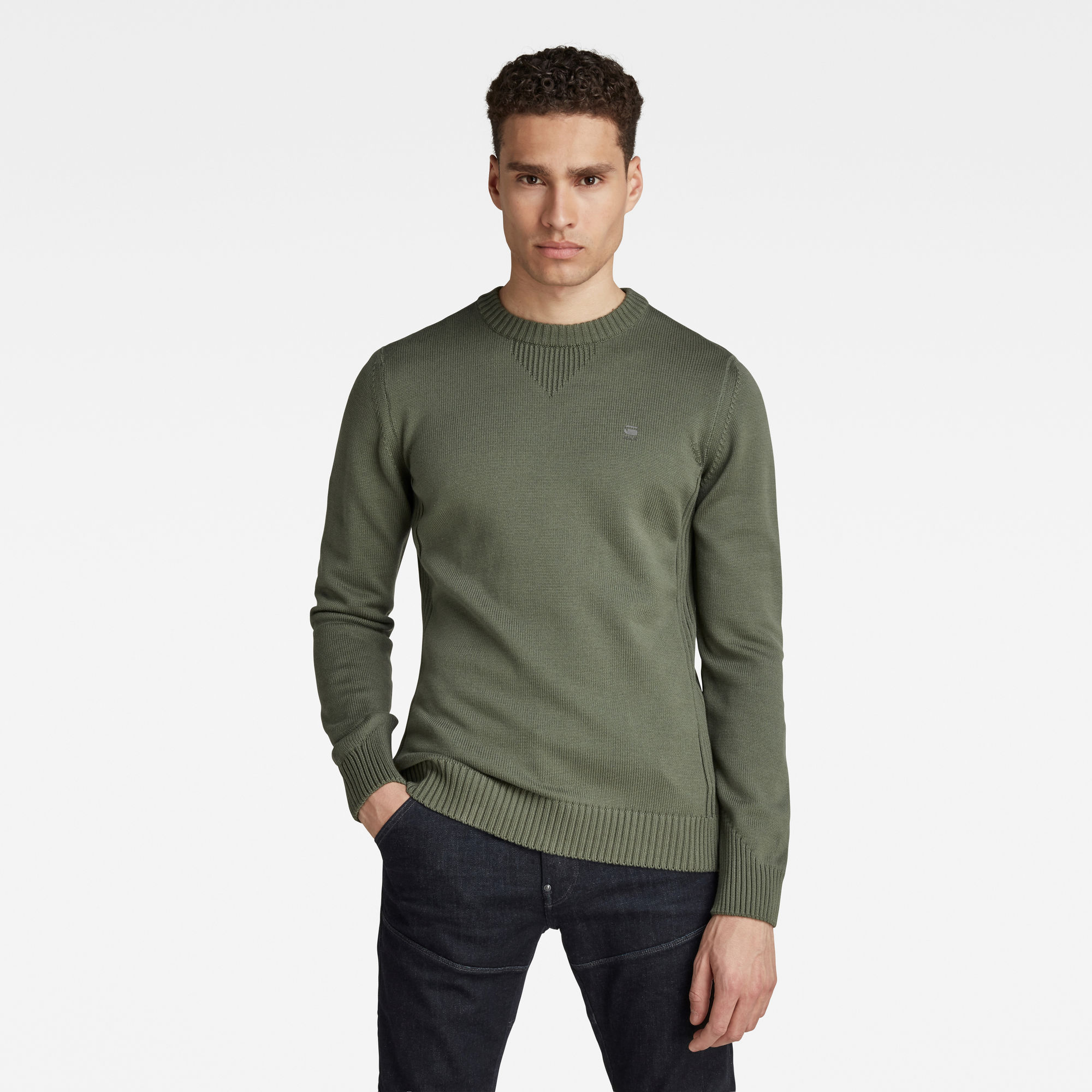 G-Star RAW Heren Classic Sport Knitted Sweater Groen G-Star RAW Heren Classic Sport Knitted Sweater Groen