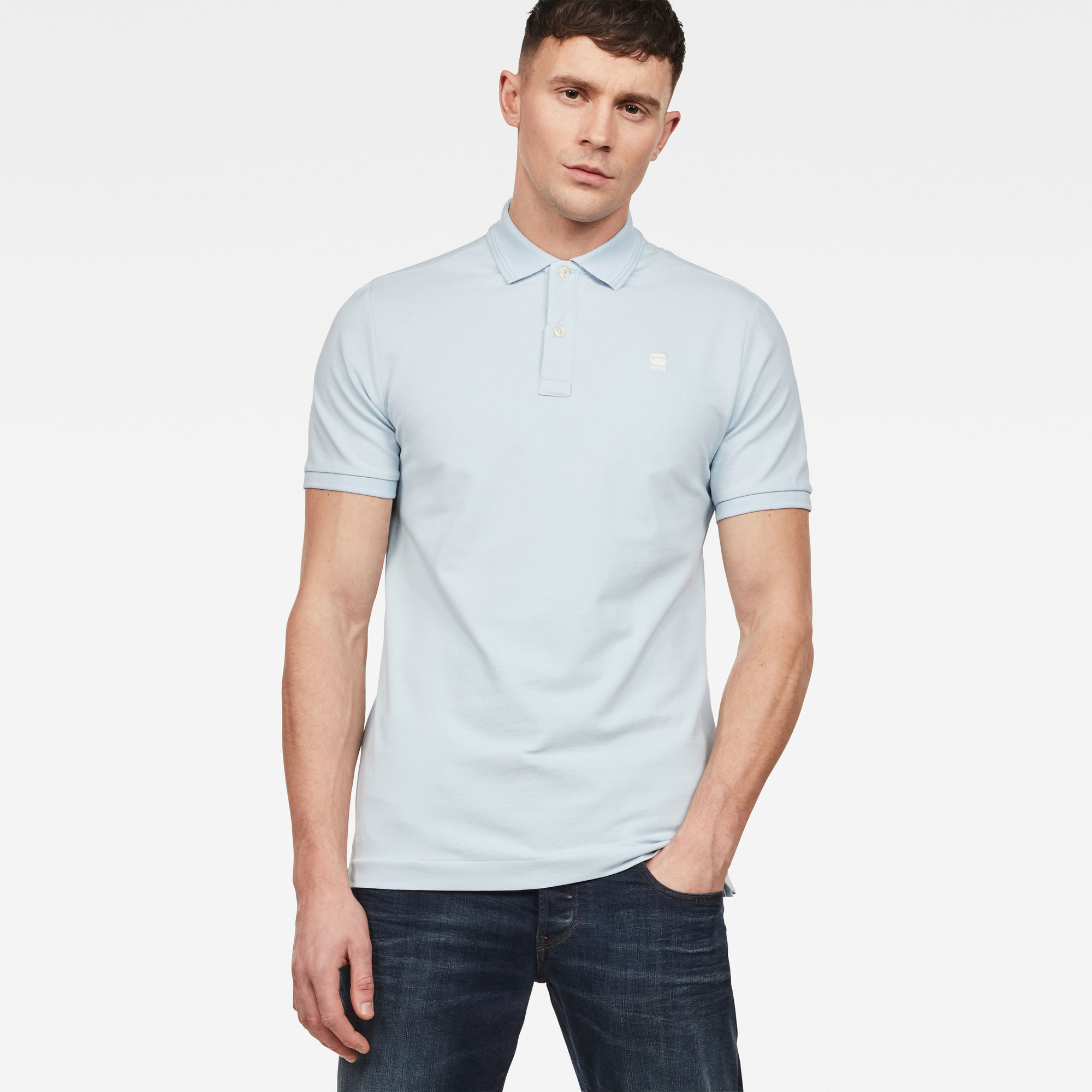 G-Star RAW Heren Dunda Slim Polo Lichtblauw G-Star RAW Heren Dunda Slim Polo Lichtblauw