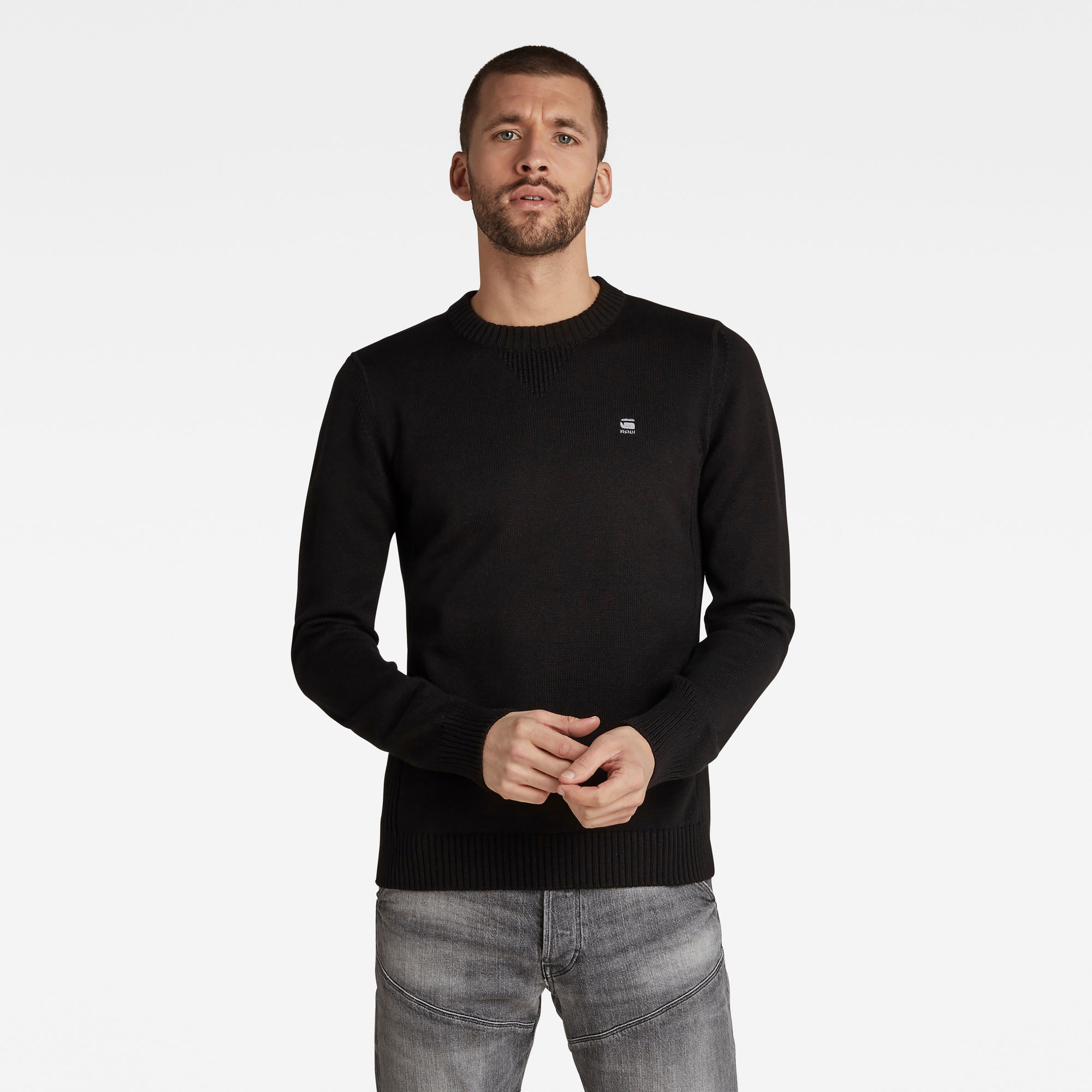 G-Star RAW Heren Classic Sport Knitted Sweater Zwart G-Star RAW Heren Classic Sport Knitted Sweater Zwart