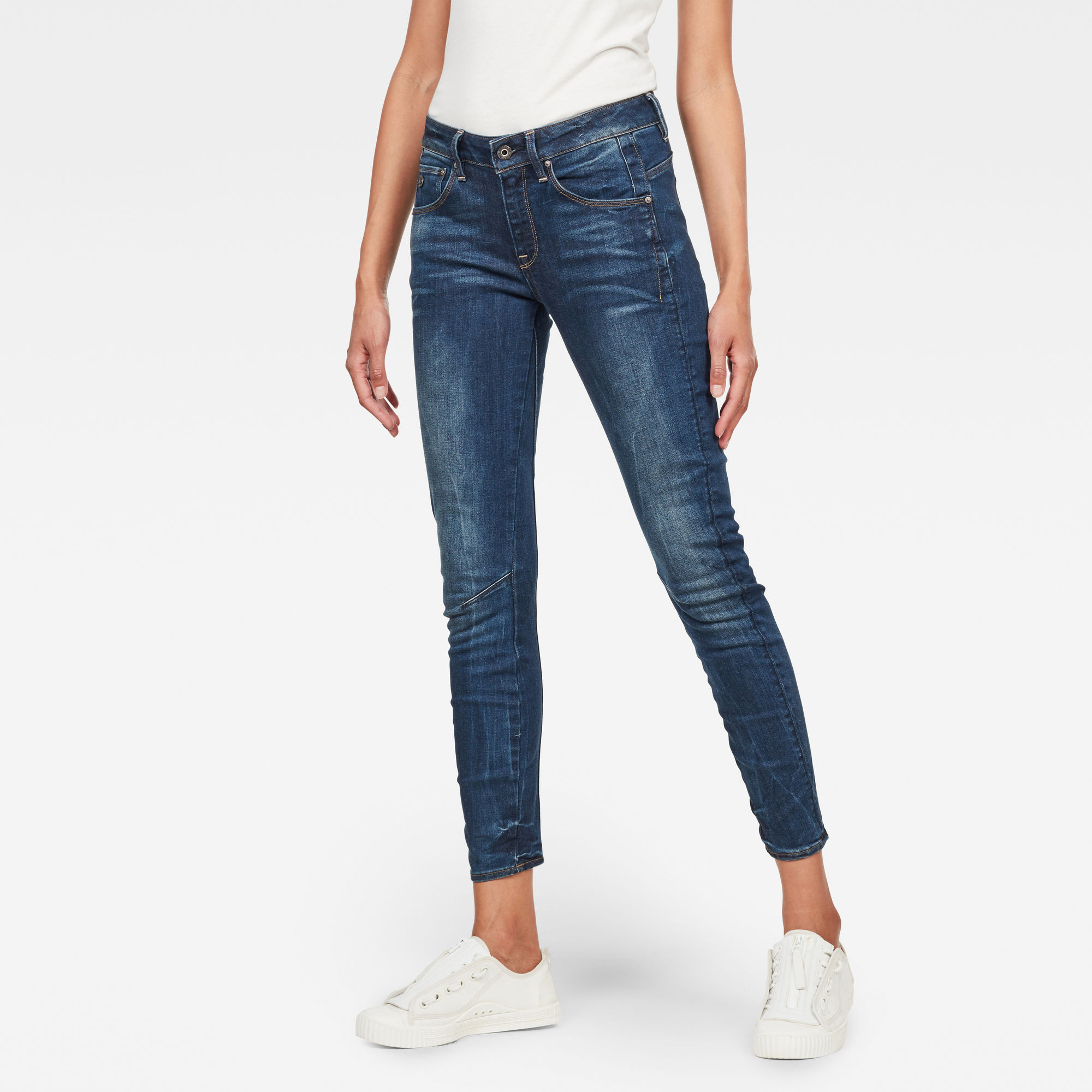 G-Star RAW Dames Arc 3D Mid Skinny Jeans Donkerblauw G-Star RAW Dames Arc 3D Mid Skinny Jeans Donkerblauw