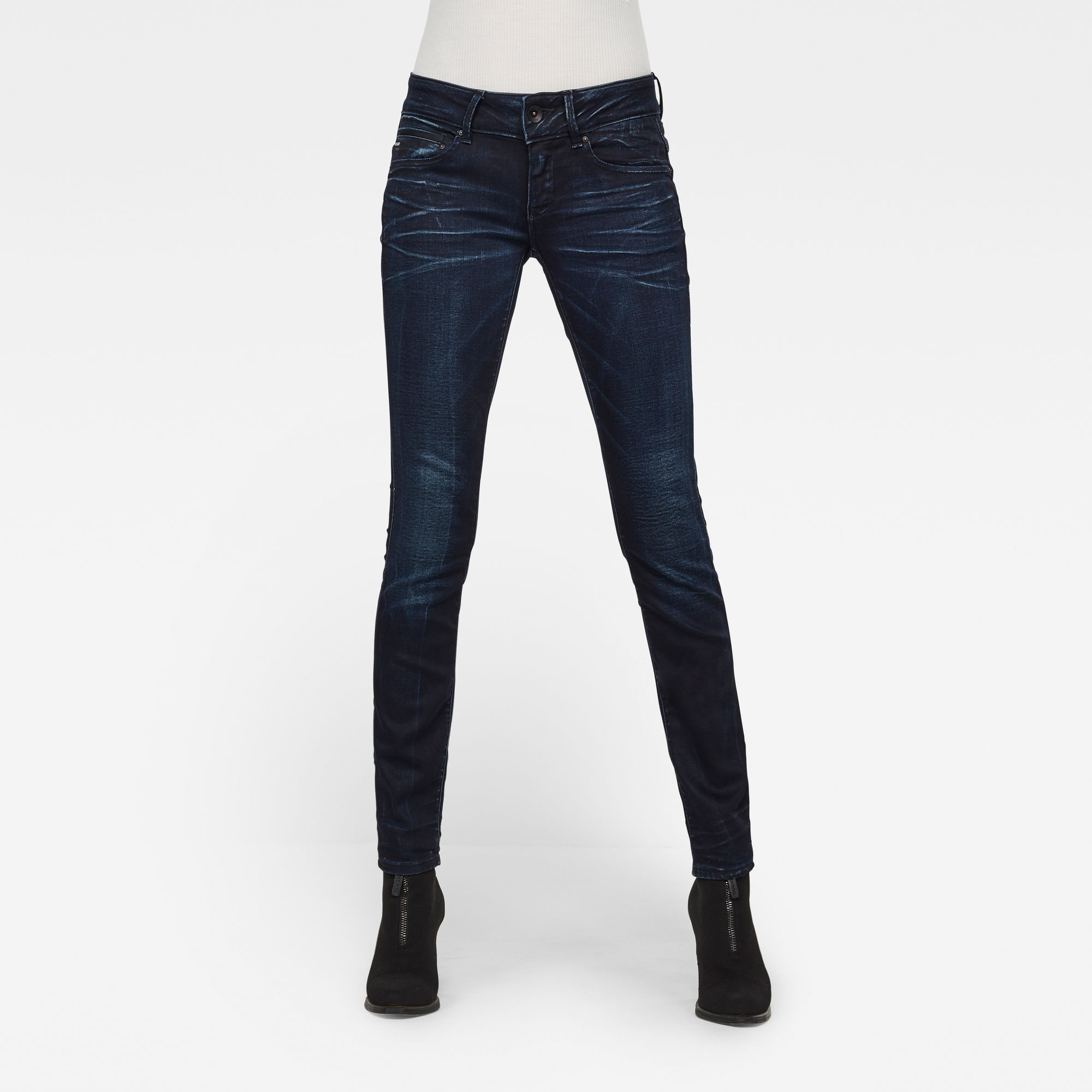 G-Star RAW Dames Midge Cody Mid Waist Skinny Jeans Donkerblauw G-Star RAW Dames Midge Cody Mid Waist Skinny Jeans Donkerblauw
