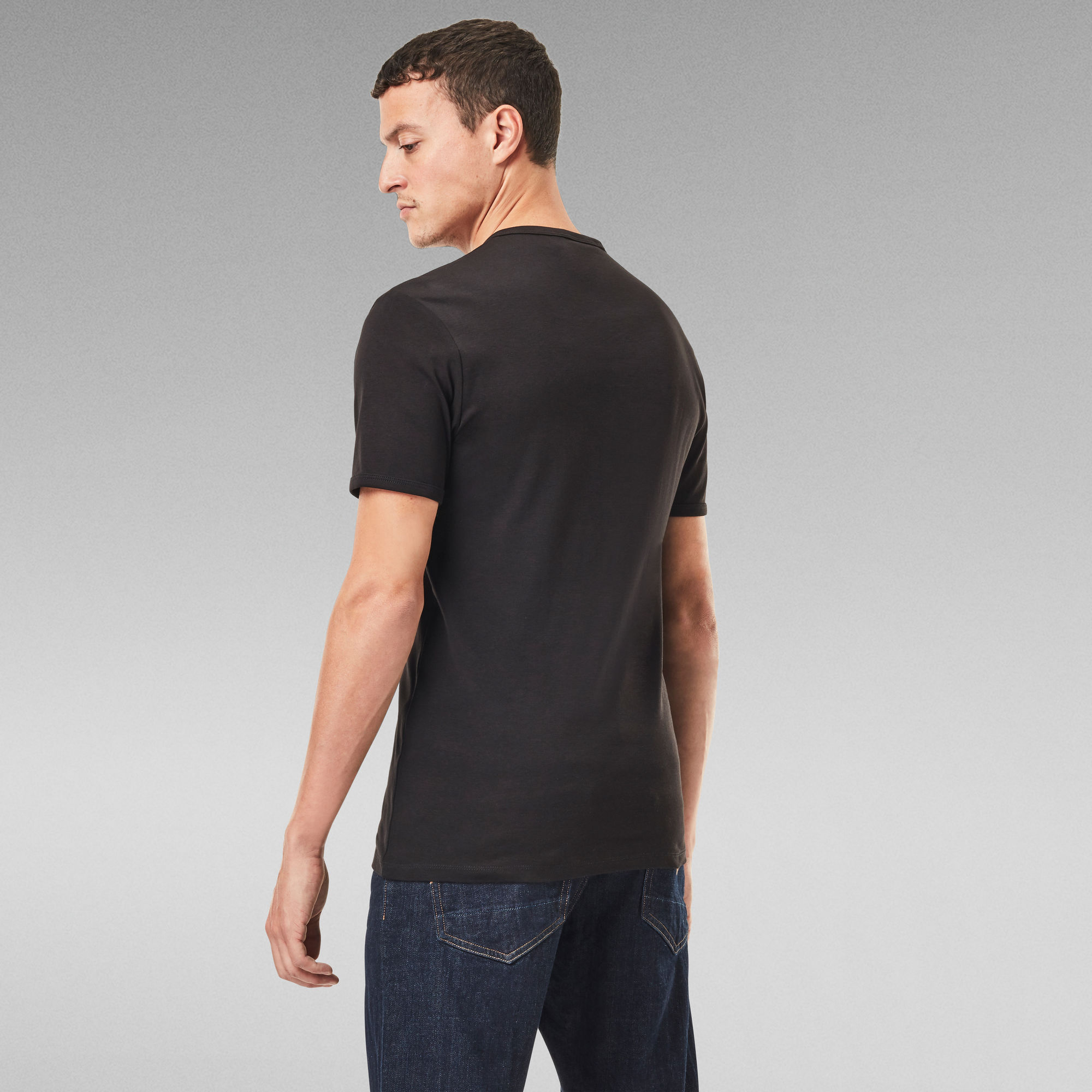 Thumbnail - Basic V-Neck T-Shirt 2-Pack - Schwarz - Herren