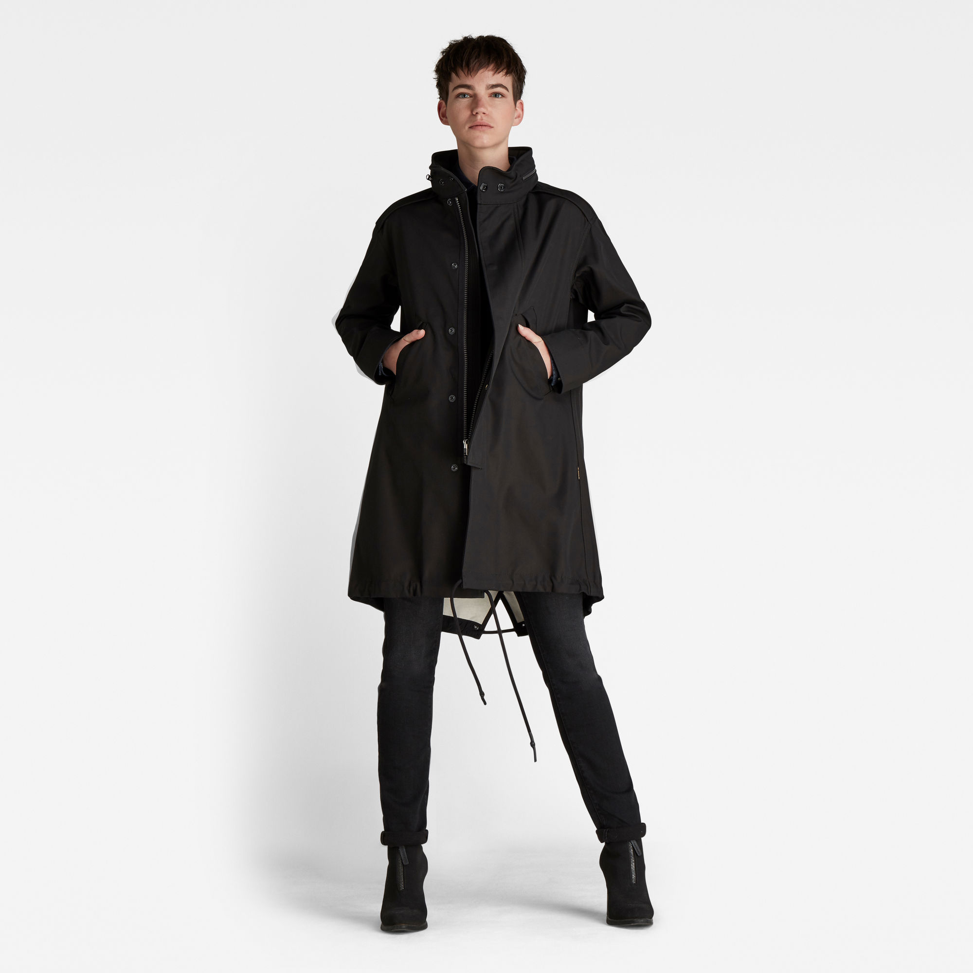 G-Star RAW Dames Fishtail Parka Zwart G-Star RAW Dames Fishtail Parka Zwart