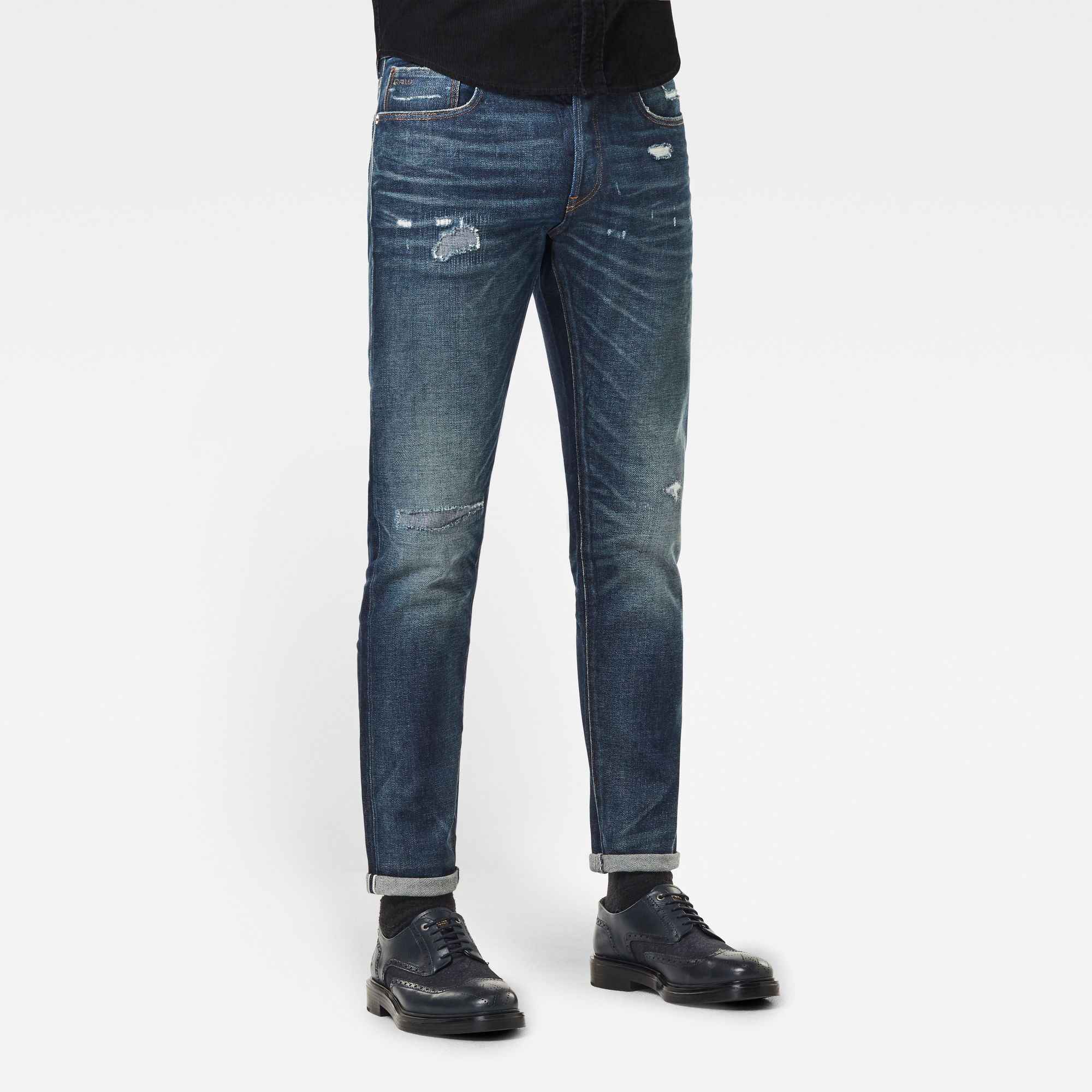G-Star RAW Heren 3301 Slim Selvedge Jeans Donkerblauw G-Star RAW Heren 3301 Slim Selvedge Jeans Donkerblauw