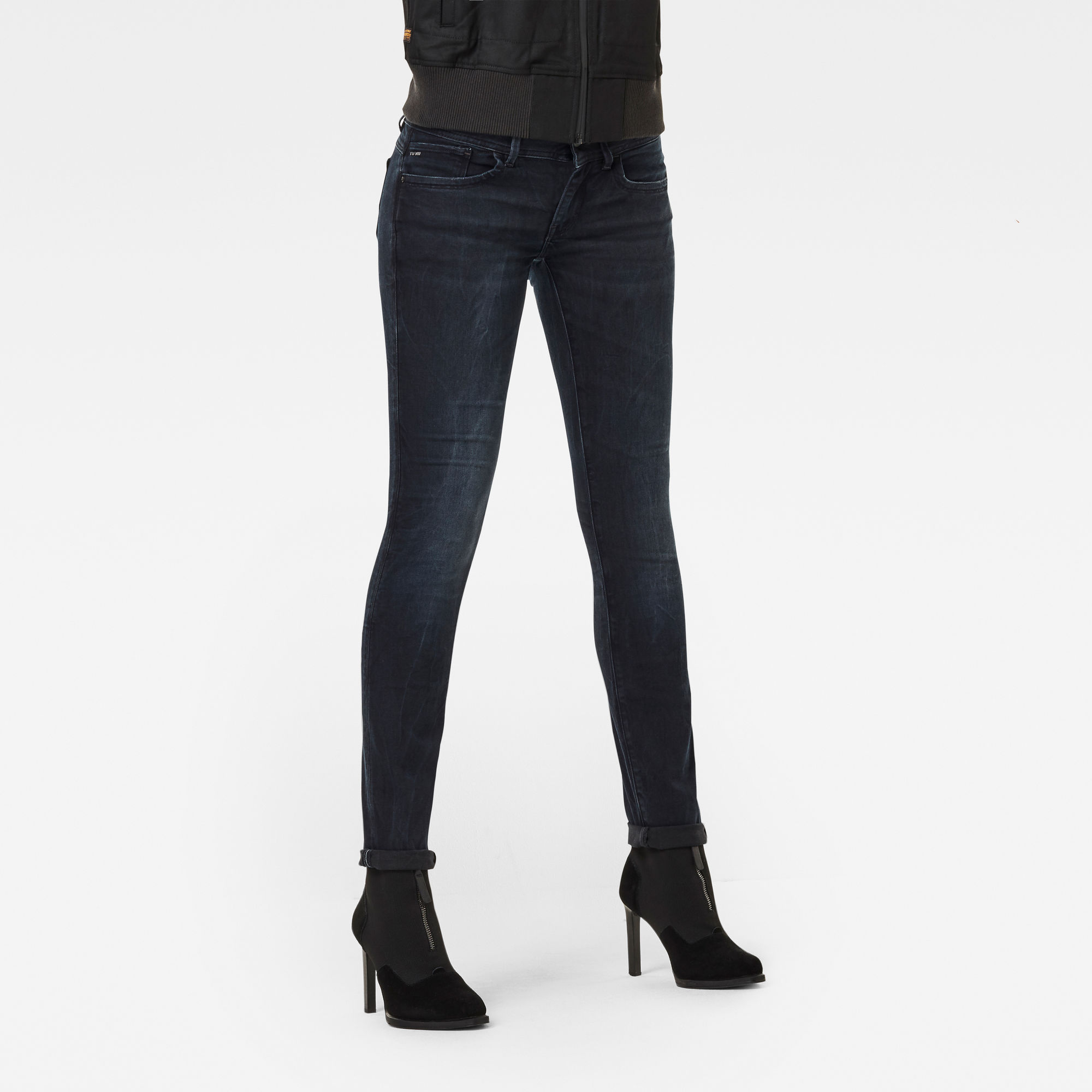G-Star RAW Dames Lynn Mid Waist Skinny Jeans Donkerblauw G-Star RAW Dames Lynn Mid Waist Skinny Jeans Donkerblauw