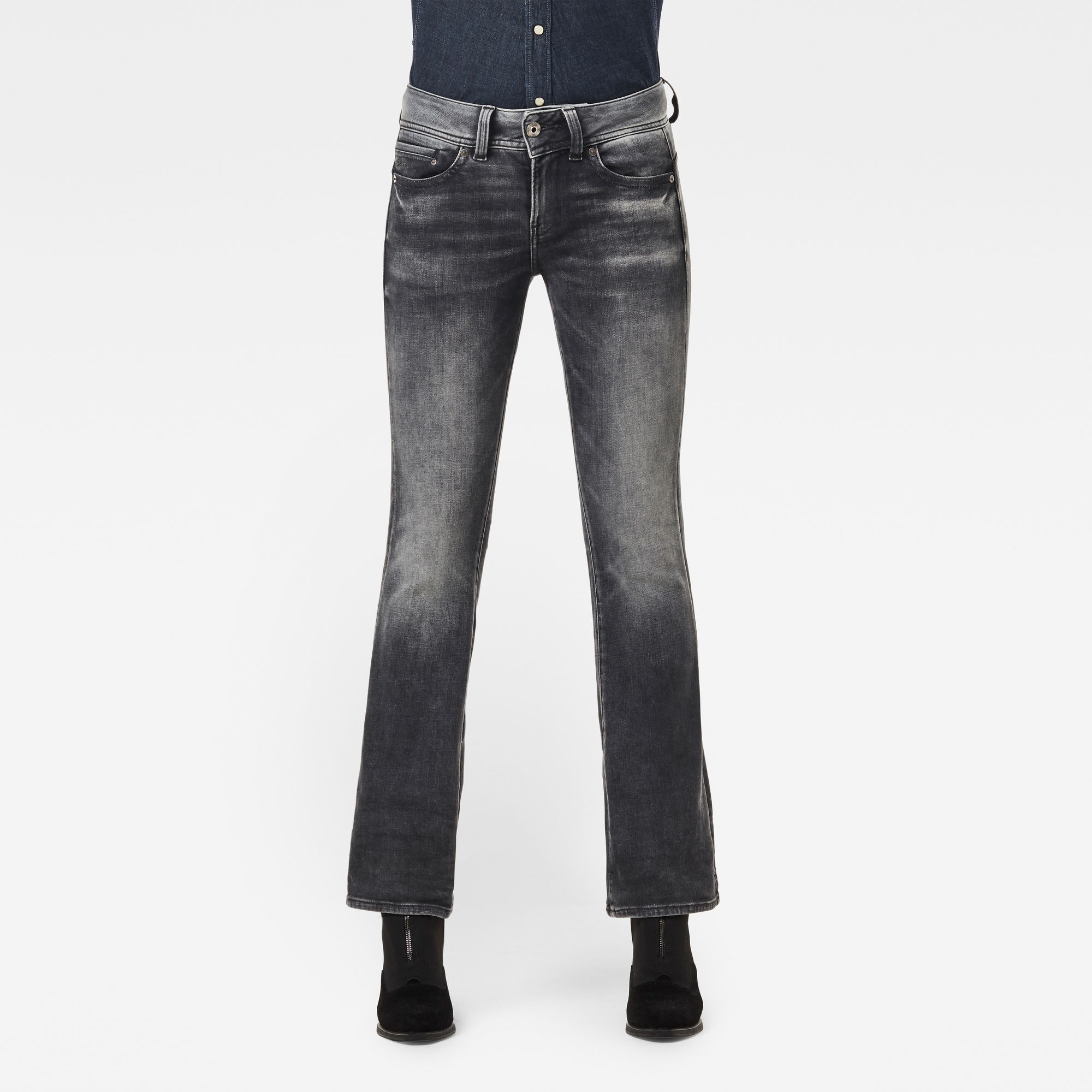 G-Star RAW Dames Midge Mid Bootcut Jeans Grijs G-Star RAW Dames Midge Mid Bootcut Jeans Grijs