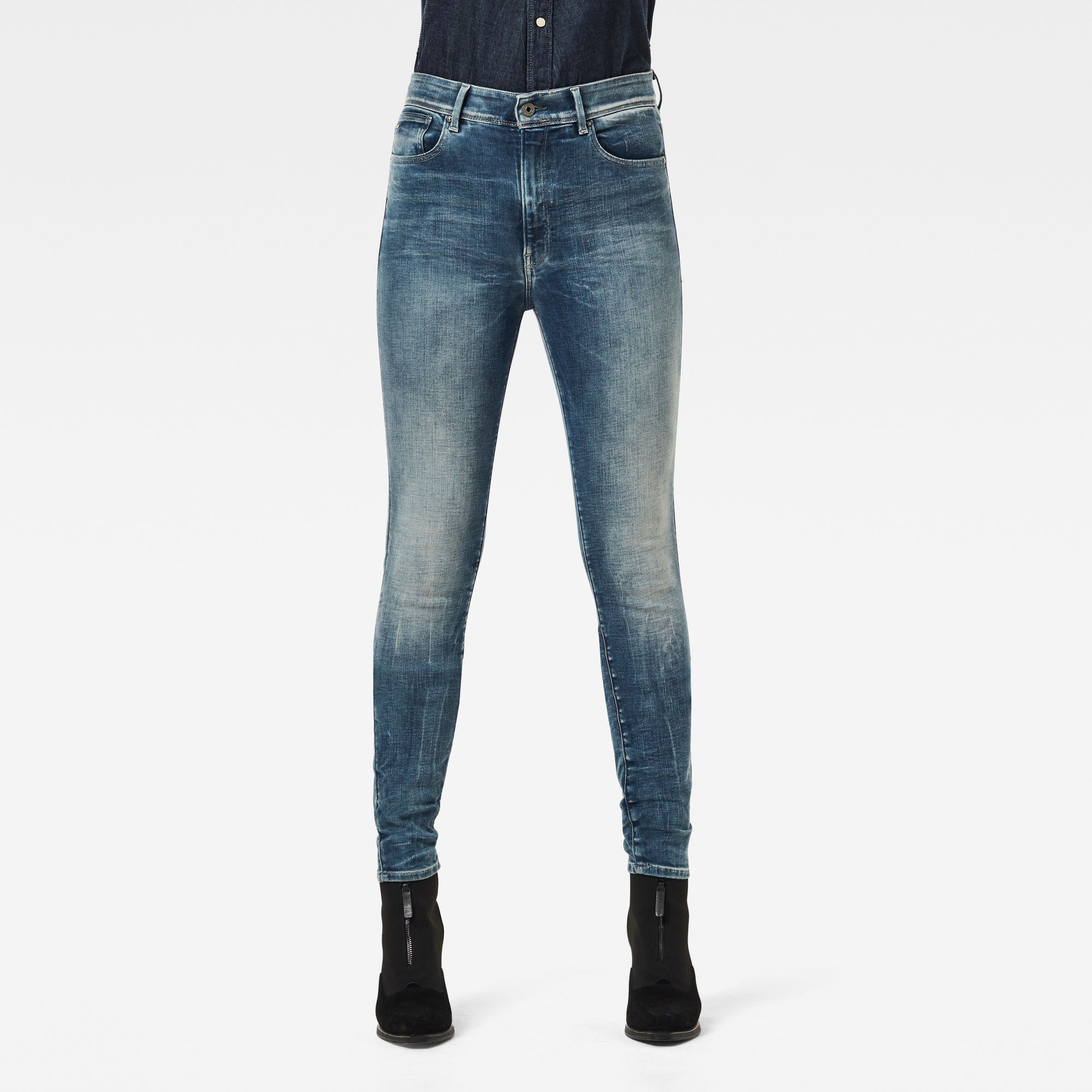 G-Star RAW Dames Kafey Ultra High Skinny Jeans Blauw G-Star RAW Dames Kafey Ultra High Skinny Jeans Blauw