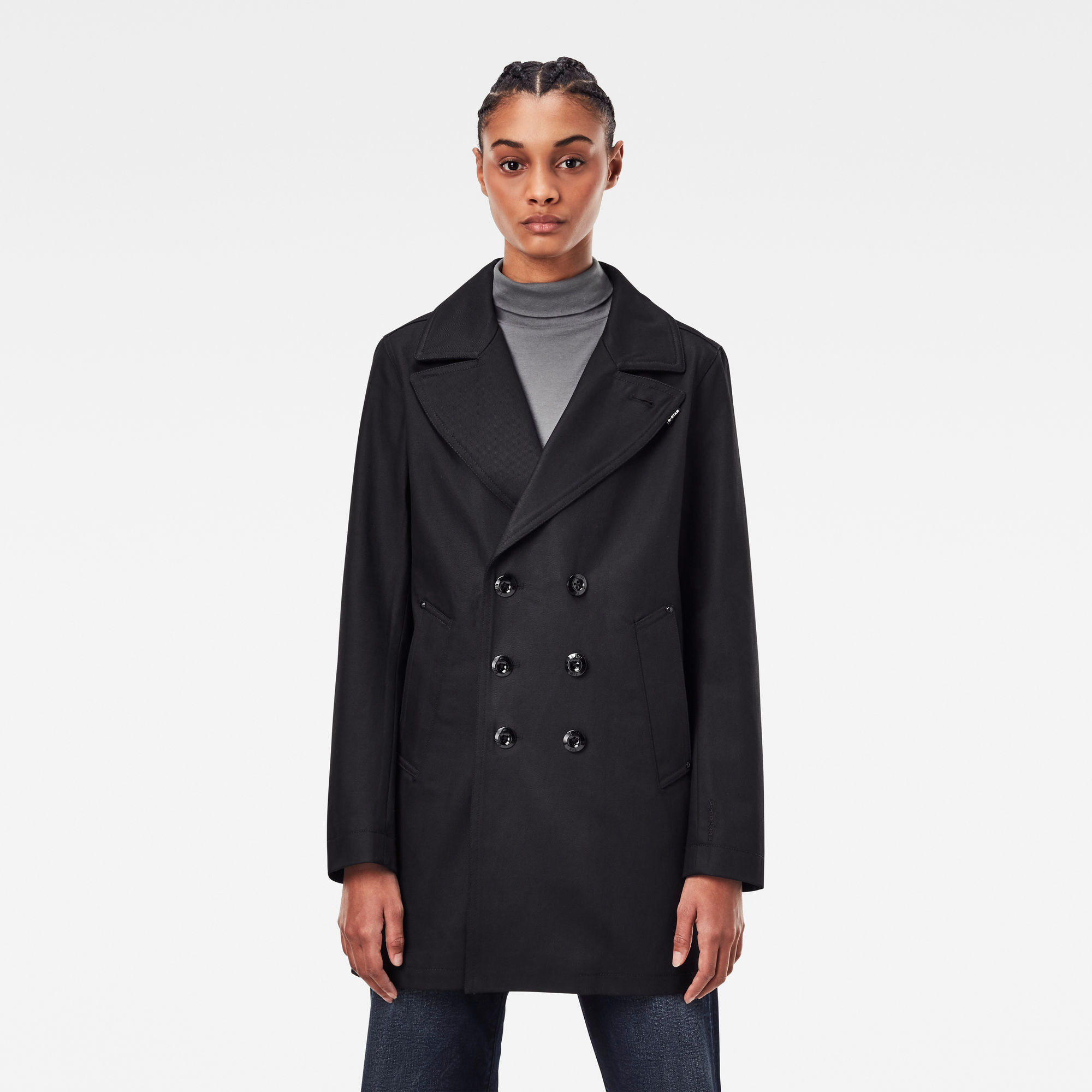 G-Star RAW Dames Denim Peacoat Gevoerd Zwart G-Star RAW Dames Denim Peacoat Gevoerd Zwart
