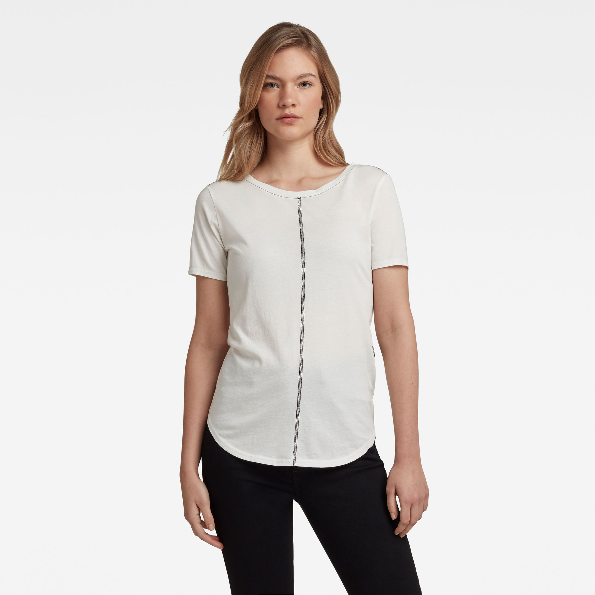 G-Star RAW Dames Adjustable Back Slim Fit Tee Wit G-Star RAW Dames Adjustable Back Slim Fit Tee Wit