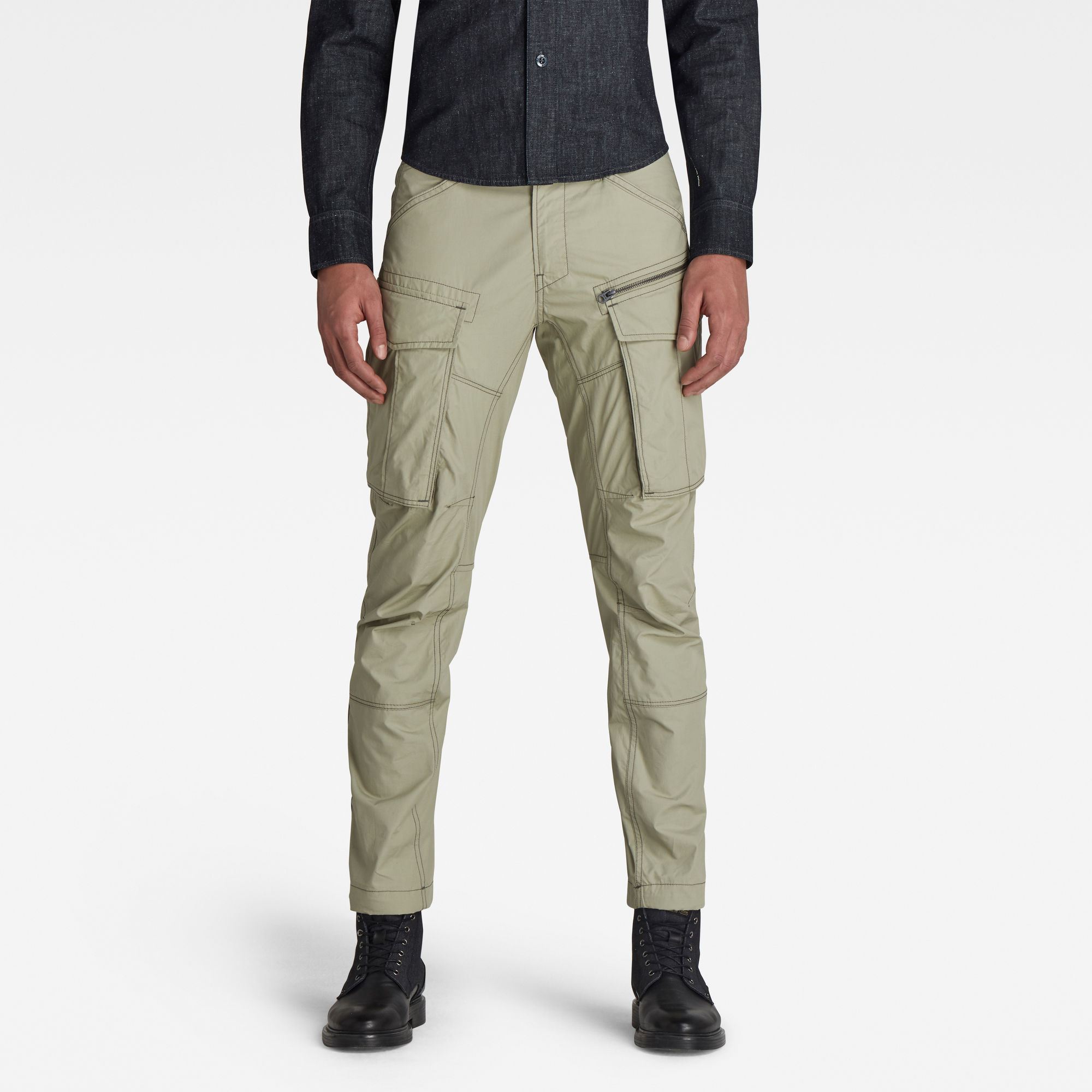 G-Star RAW Heren Rovic Zip 3D Straight Tapered Broek Groen G-Star RAW Heren Rovic Zip 3D Straight Tapered Broek Groen