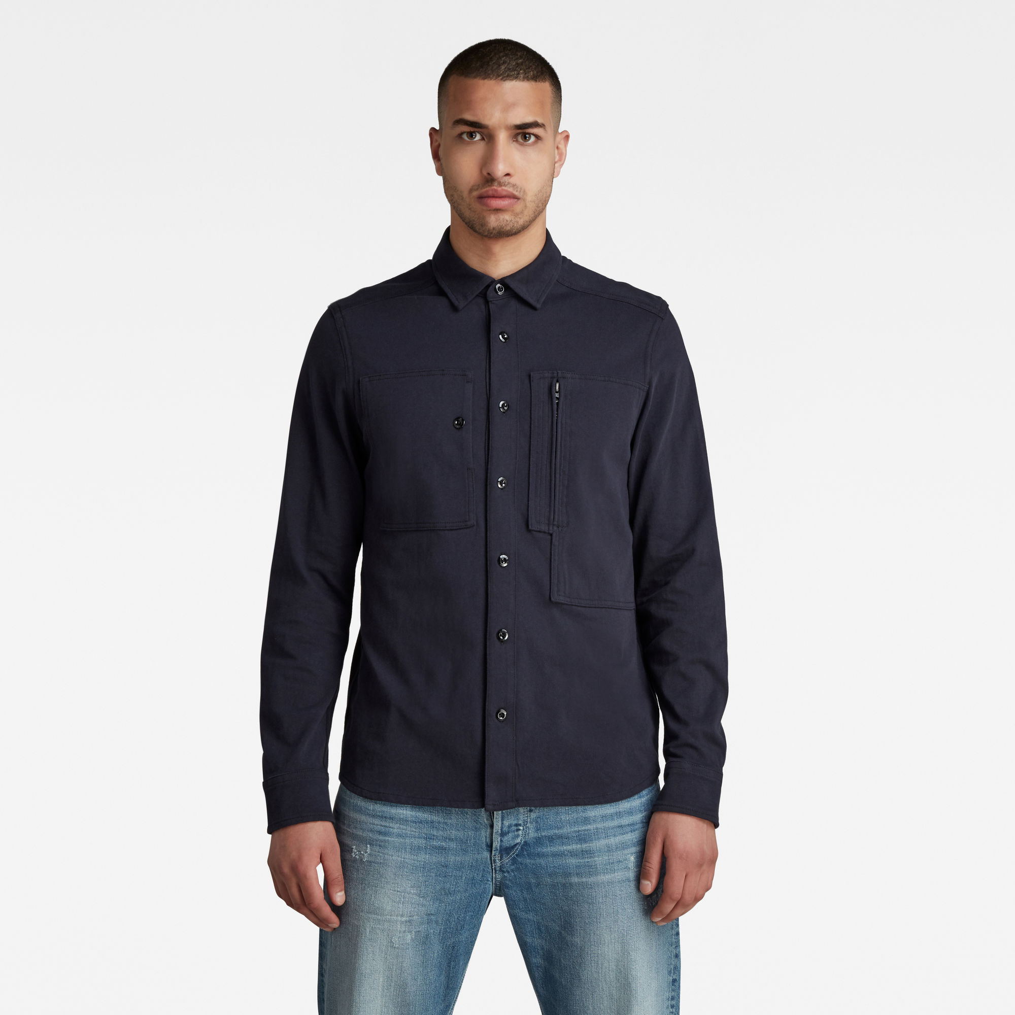G-Star RAW Heren Powel-R Shirt Donkerblauw G-Star RAW Heren Powel-R Shirt Donkerblauw
