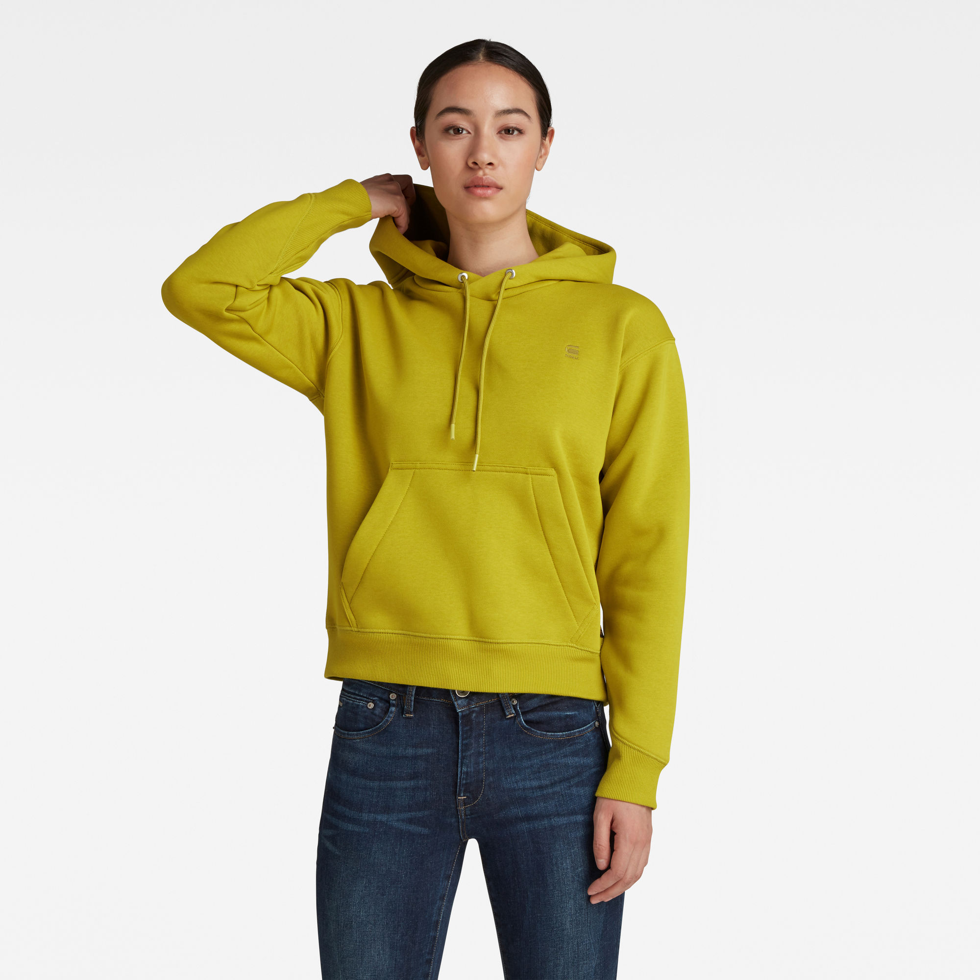 G-Star RAW Dames Premium Core Hoodie Geel G-Star RAW Dames Premium Core Hoodie Geel