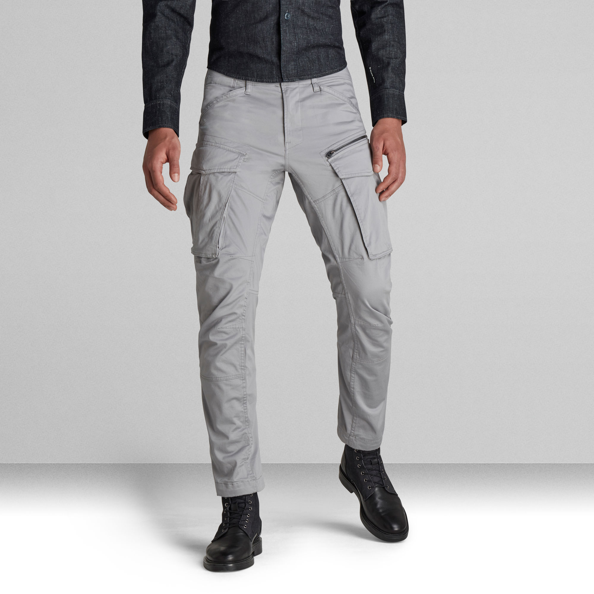 Rovic Zip 3D Straight Tapered Pants - Grau - Herren