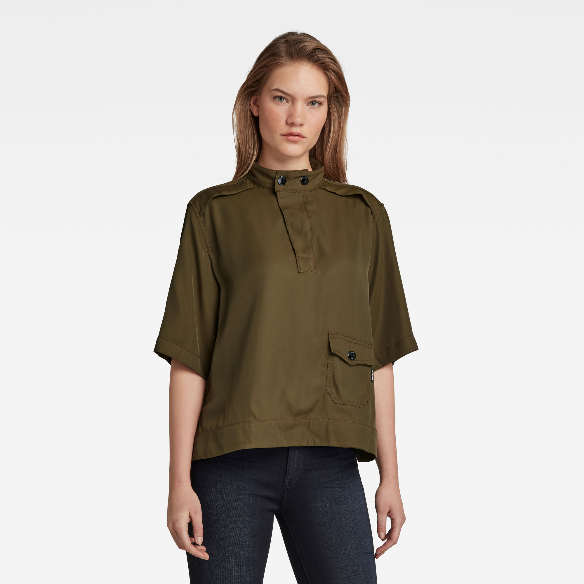 G-Star RAW Dames Swedish Collar Shirt Groen G-Star RAW Dames Swedish Collar Shirt Groen