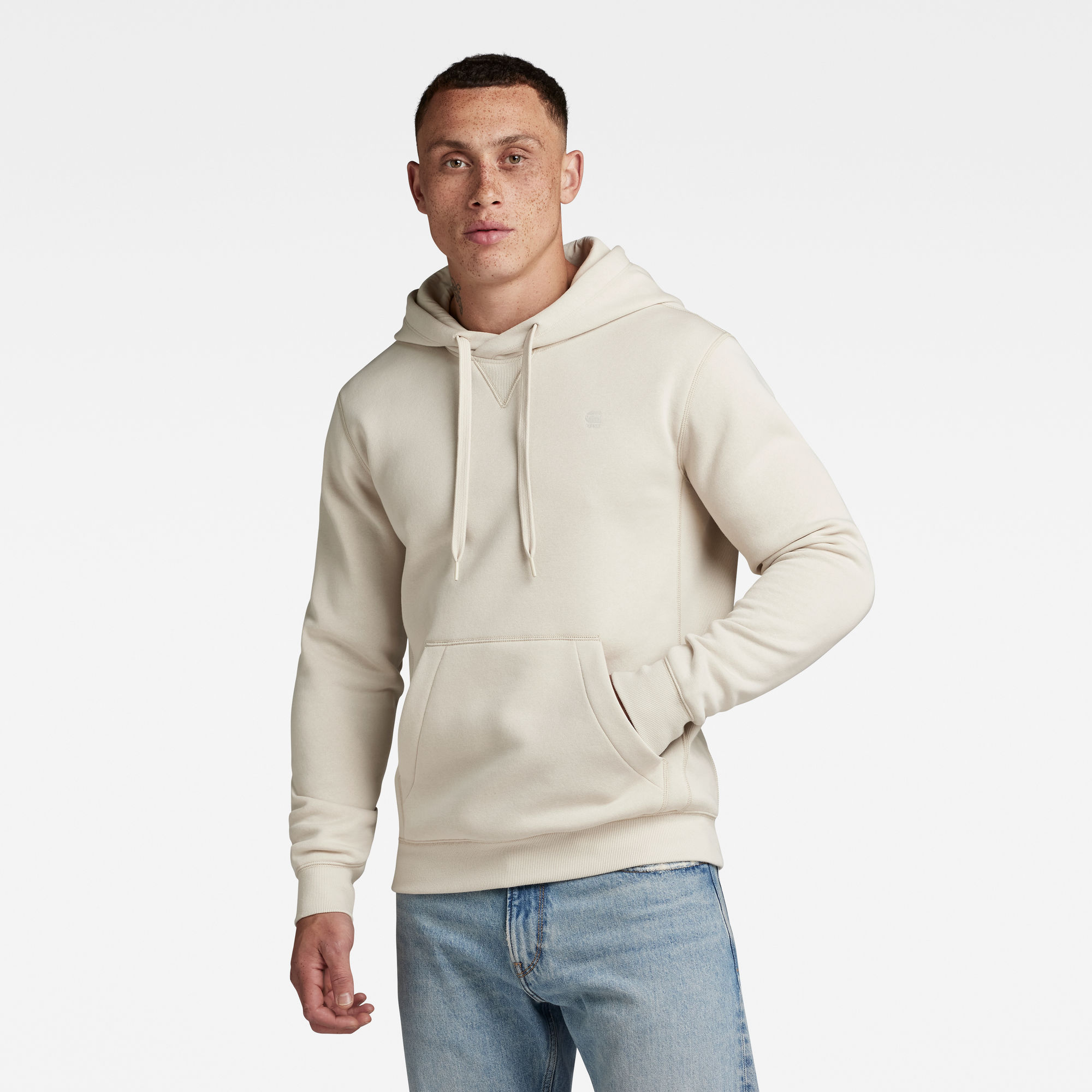G-Star RAW Heren Premium Core Hooded Sweater Beige G-Star RAW Heren Premium Core Hooded Sweater Beige