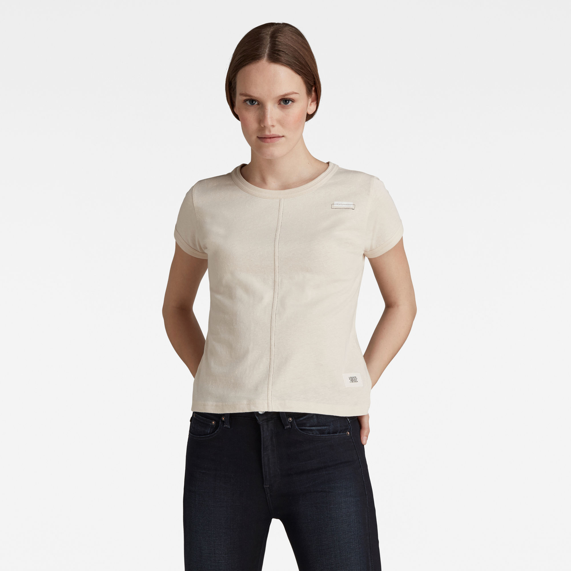 G-Star RAW Dames Top Stitching Slim Tee Roze G-Star RAW Dames Top Stitching Slim Tee Roze