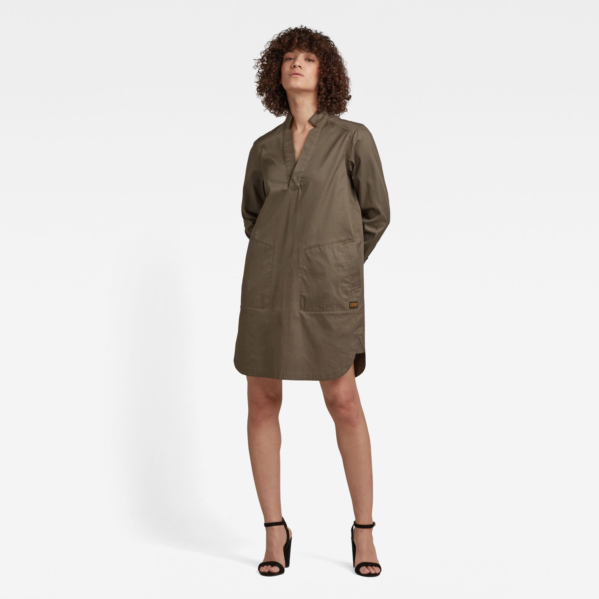 G-Star RAW Dames Milary V-Neck Shirt Jurk Groen G-Star RAW Dames Milary V-Neck Shirt Jurk Groen