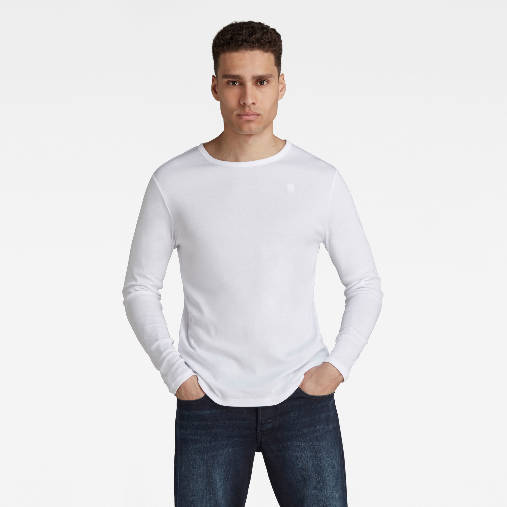 G-Star RAW Heren Basic Round Neck T-Shirt Wit G-Star RAW Heren Basic Round Neck T-Shirt Wit
