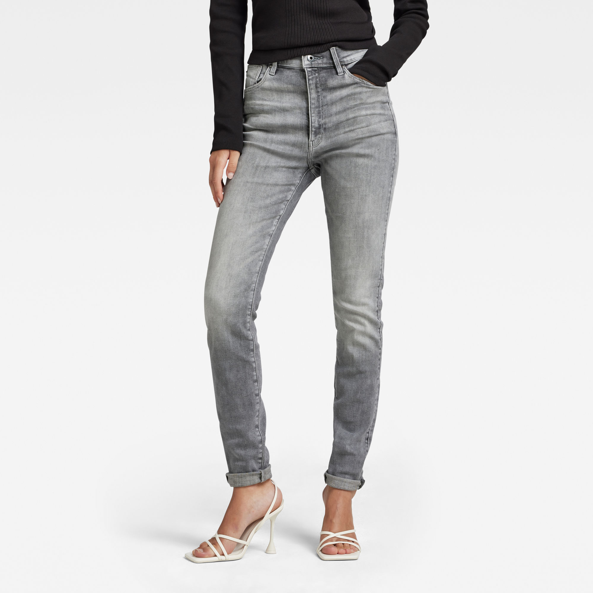 G-Star RAW Dames Kafey Ultra High Skinny Jeans Grijs G-Star RAW Dames Kafey Ultra High Skinny Jeans Grijs