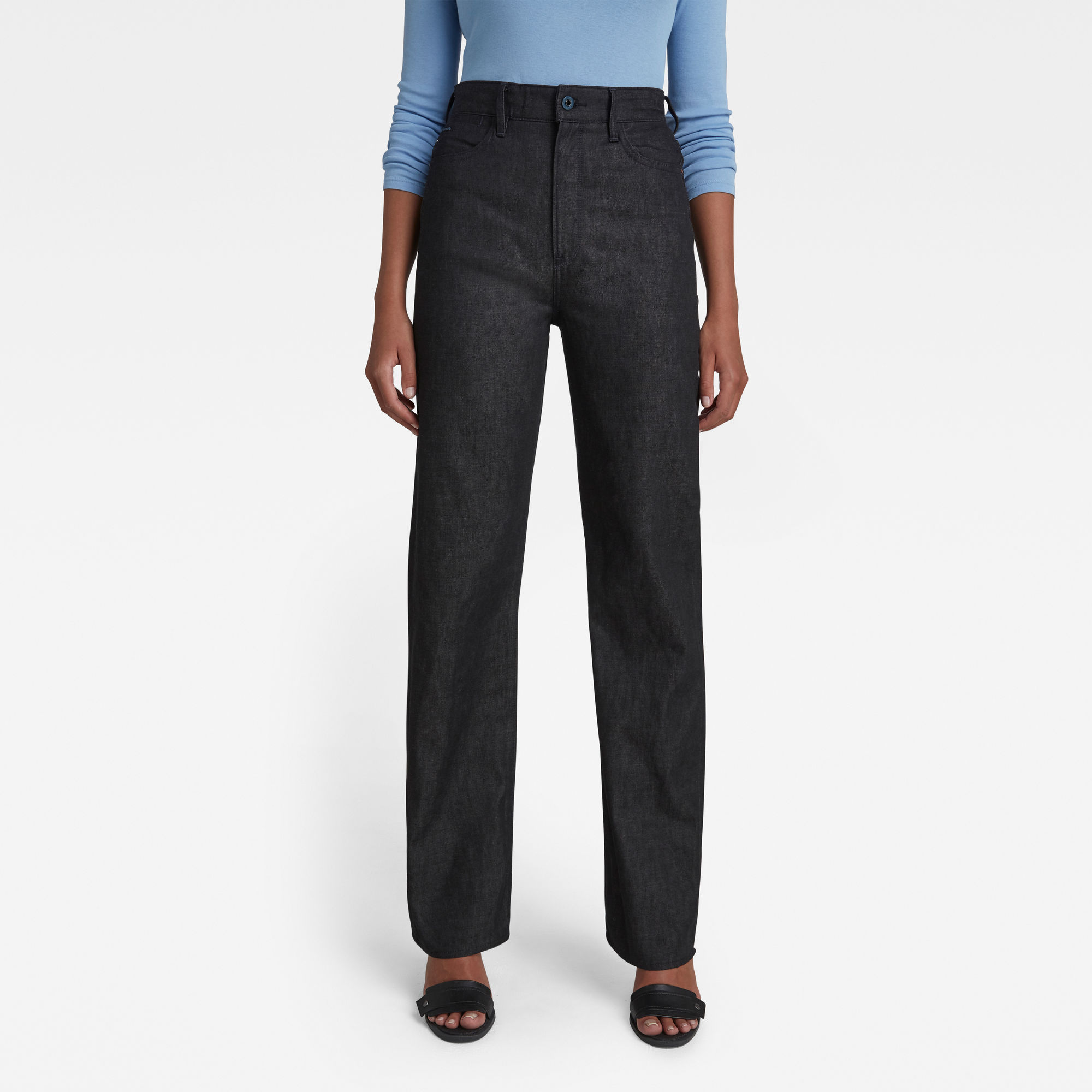G-Star RAW Dames Tedie Ultra High Straight Jeans Zwart G-Star RAW Dames Tedie Ultra High Straight Jeans Zwart