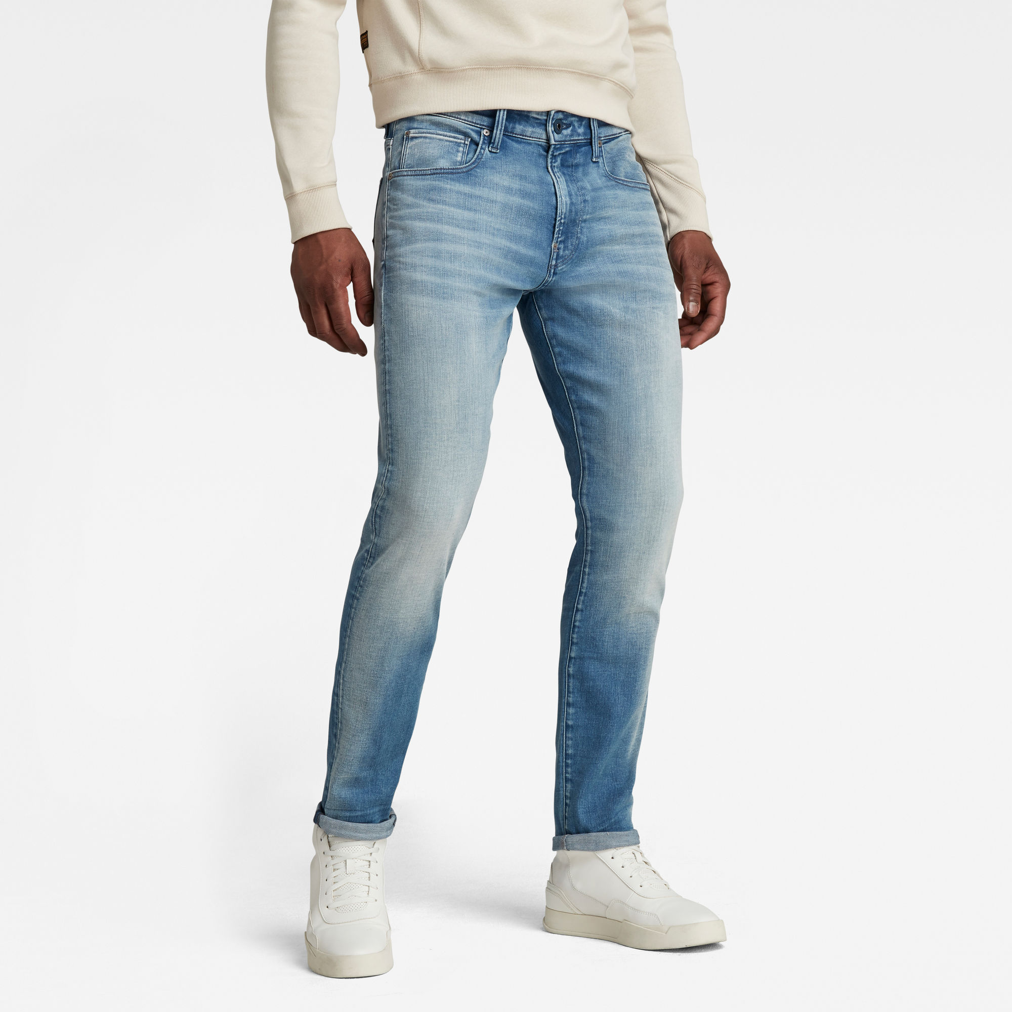 G-Star RAW Hommes Jean Revend Skinny Bleu clair