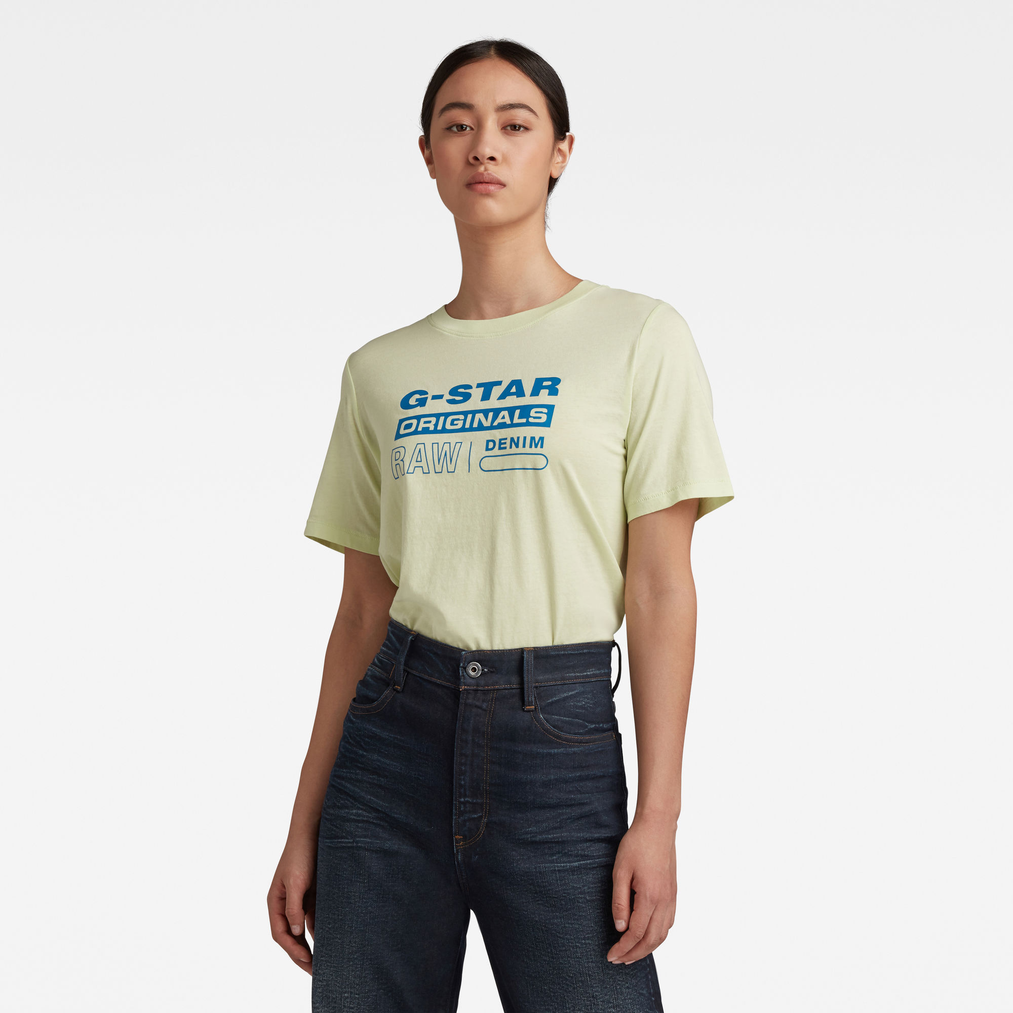 G-Star RAW Dames Originals Label Regular Fit Tee Groen G-Star RAW Dames Originals Label Regular Fit Tee Groen
