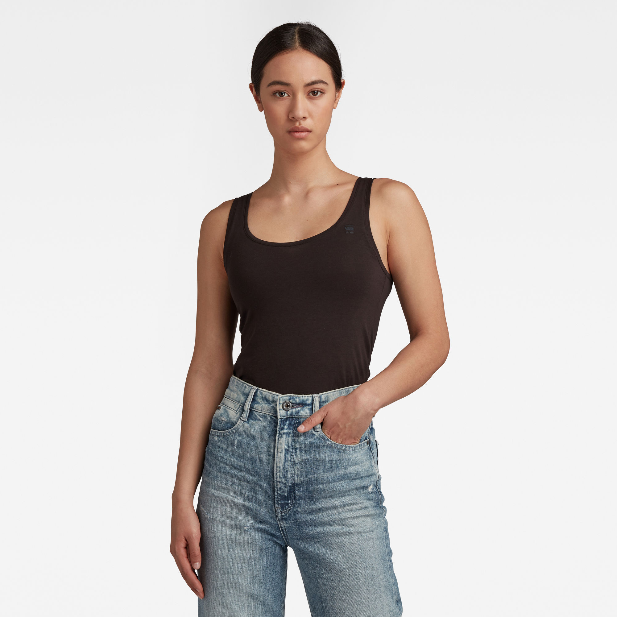 G-Star RAW Dames Basic Round Neck Tanktop Zwart G-Star RAW Dames Basic Round Neck Tanktop Zwart