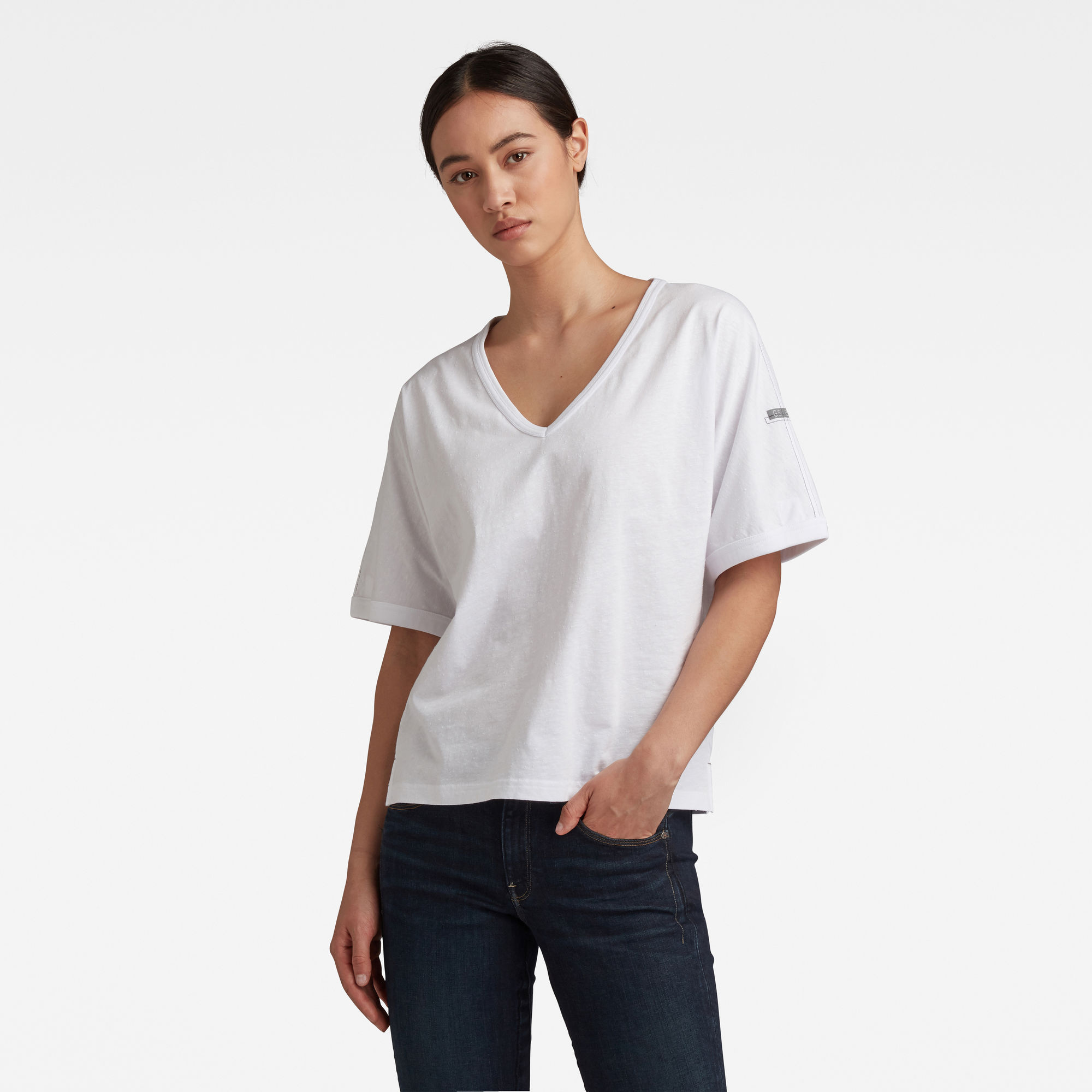 G-Star RAW Dames Joosa Stitching Details Top Wit G-Star RAW Dames Joosa Stitching Details Top Wit